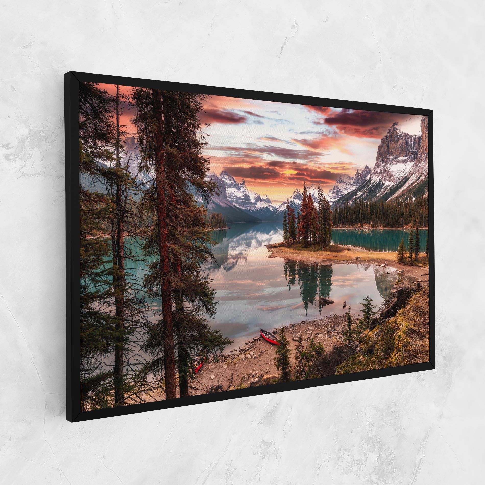 Leinwandbild Sunset Lake View mockup 1