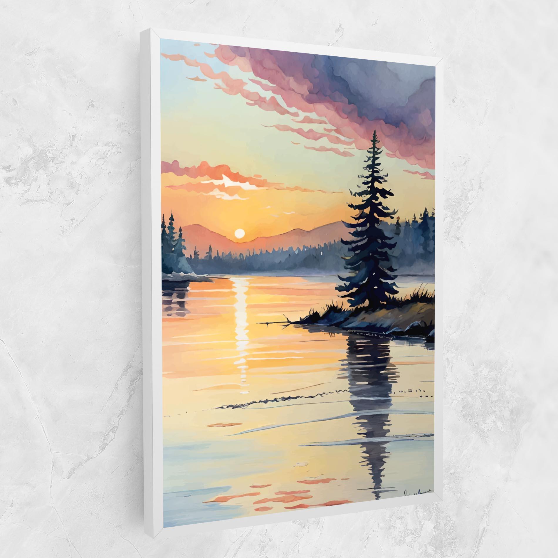 Leinwandbild Tree Shadow Lake mockup 1
