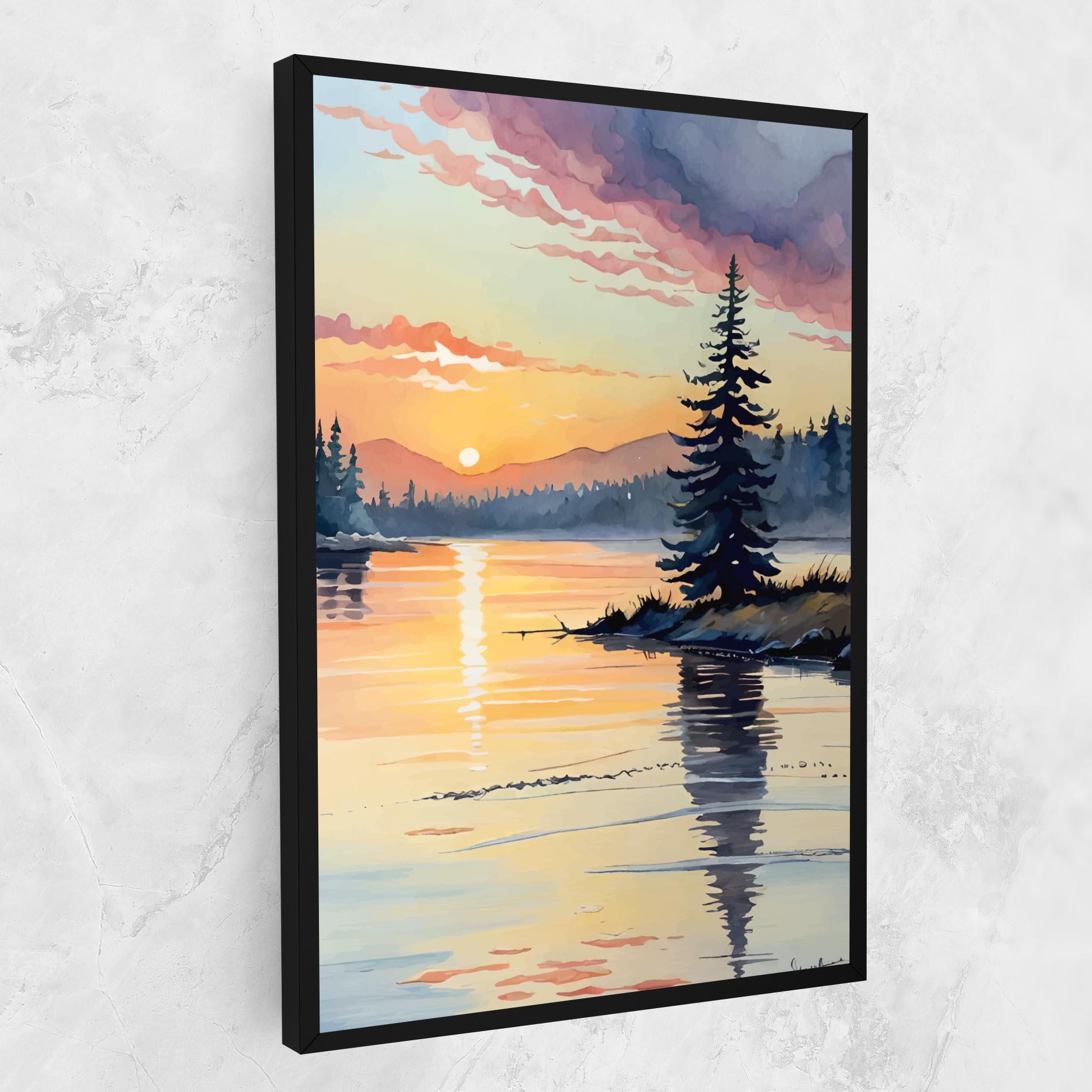 Leinwandbild Tree Shadow Lake mockup 1