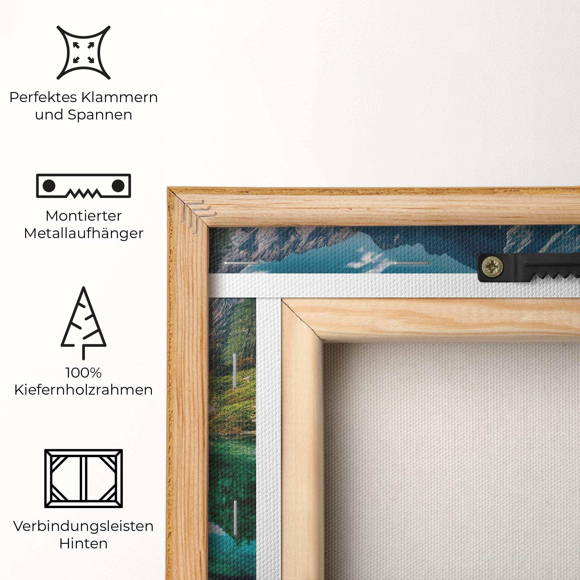 Leinwandbild Beautiful Lake Mountain mockup 5