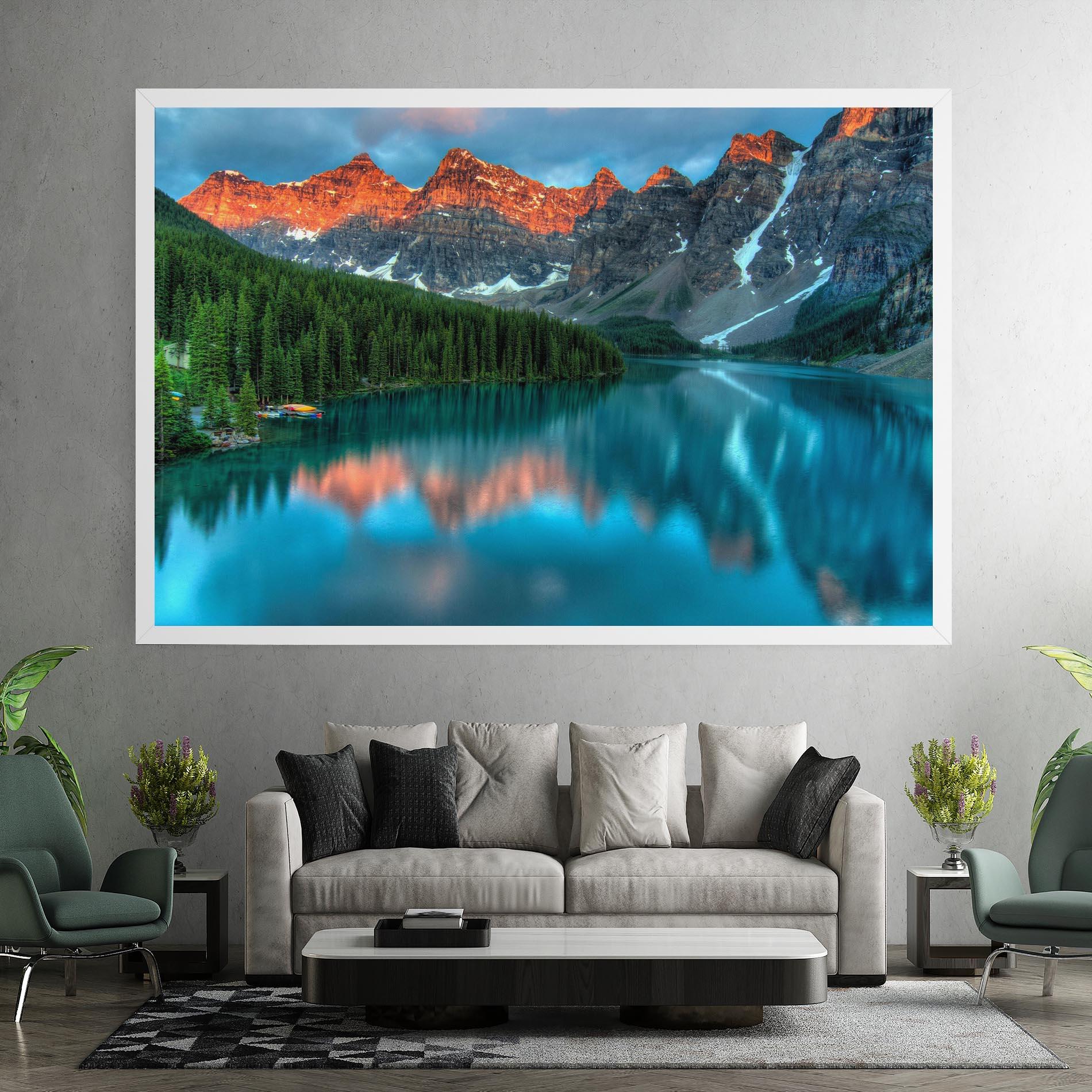 Leinwandbild Beautiful Blue Lake mockup 7