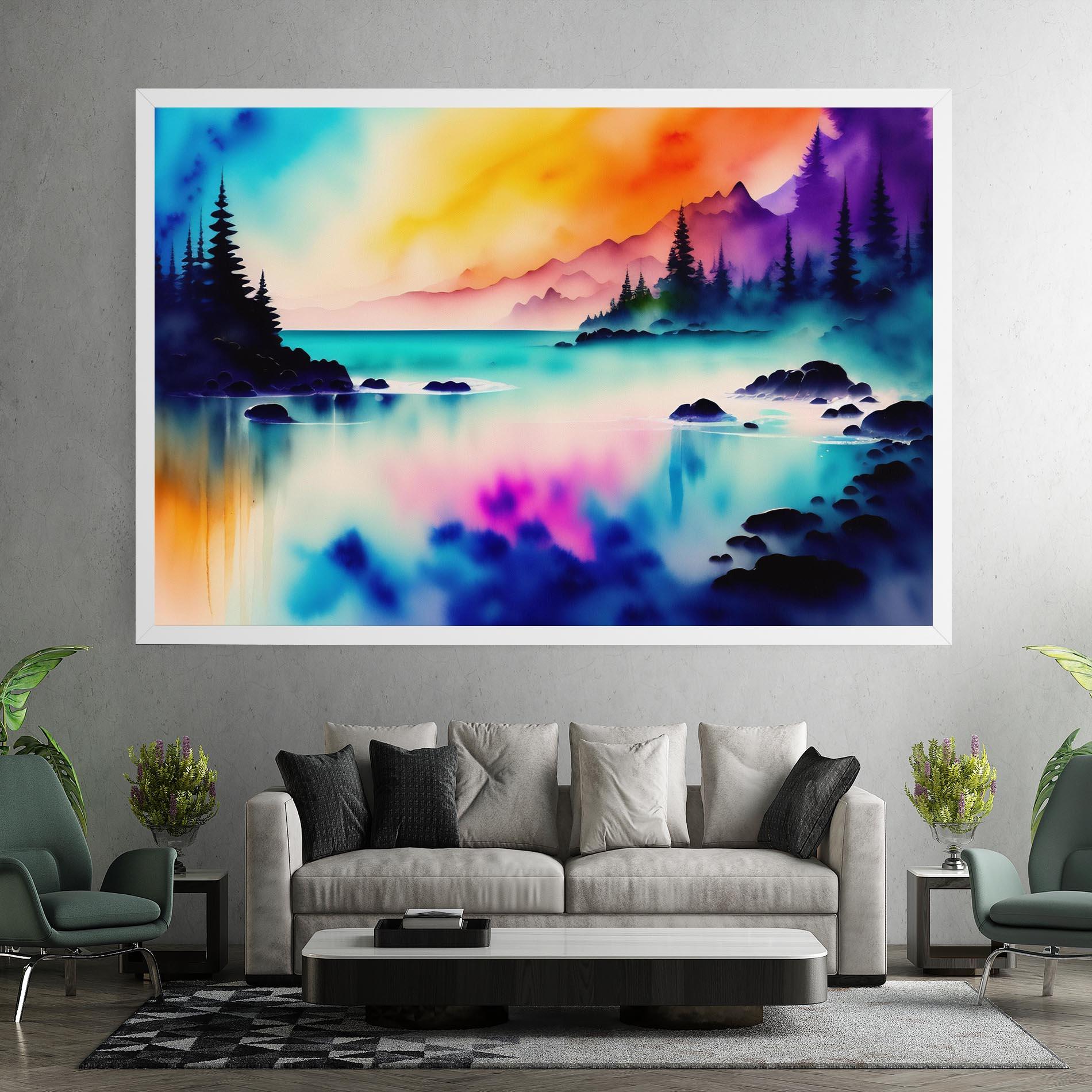 Leinwandbild Lake Painting mockup 7