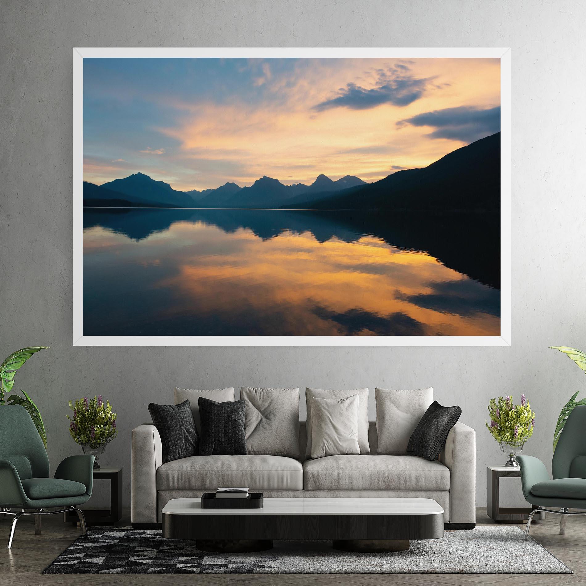 Leinwandbild Orange Light Lake mockup 7