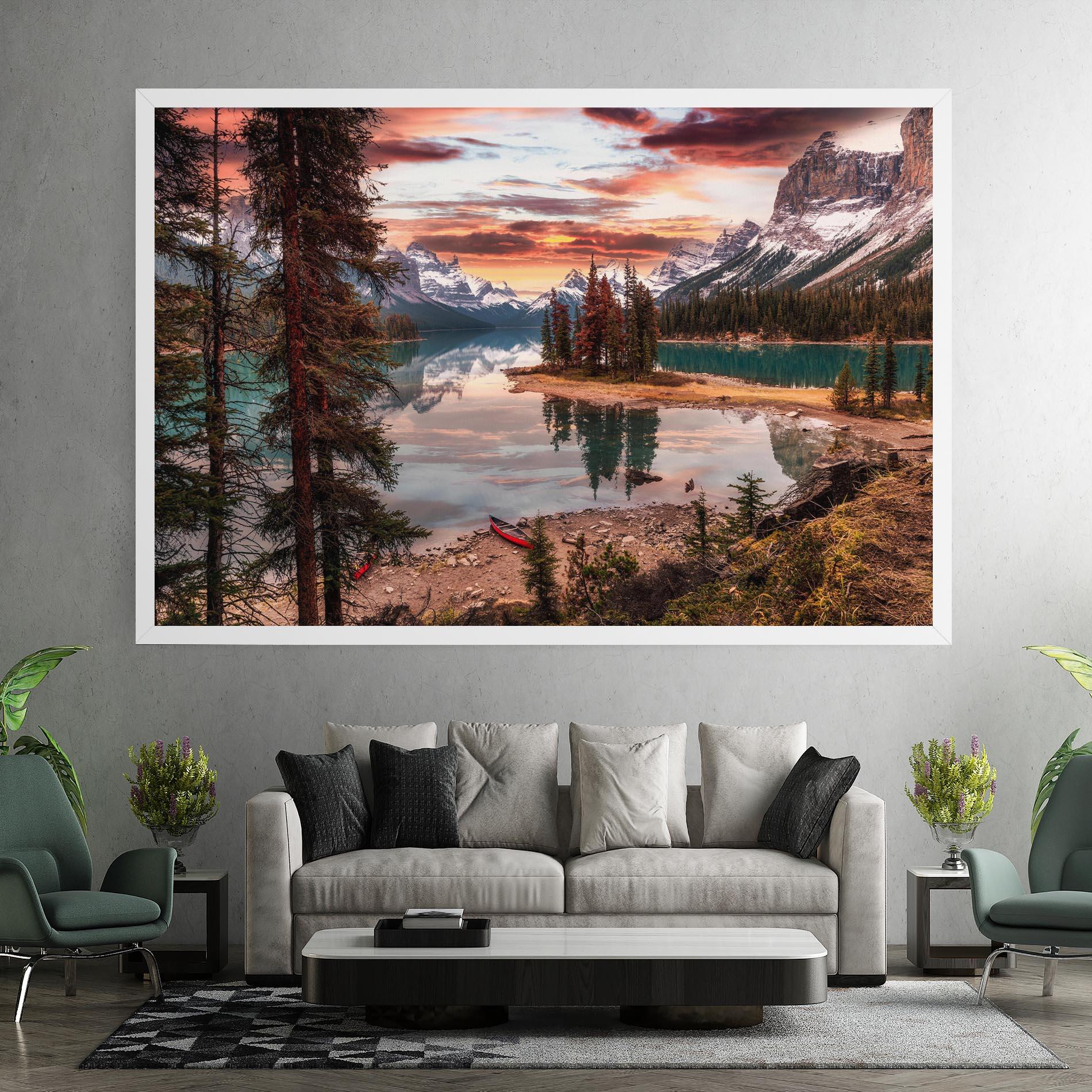Leinwandbild Sunset Lake View mockup 7