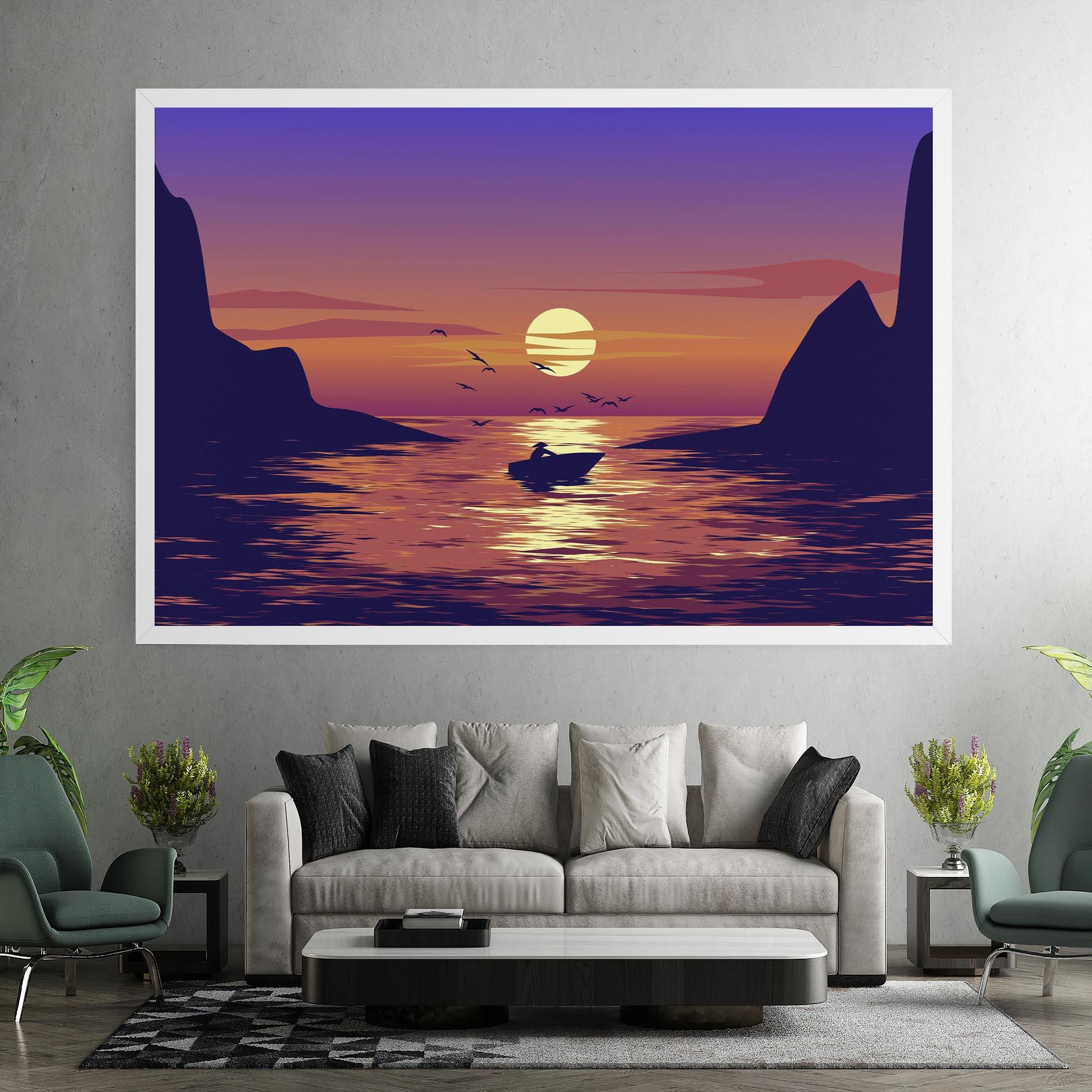 Leinwandbild Sunset Scenery View mockup 7