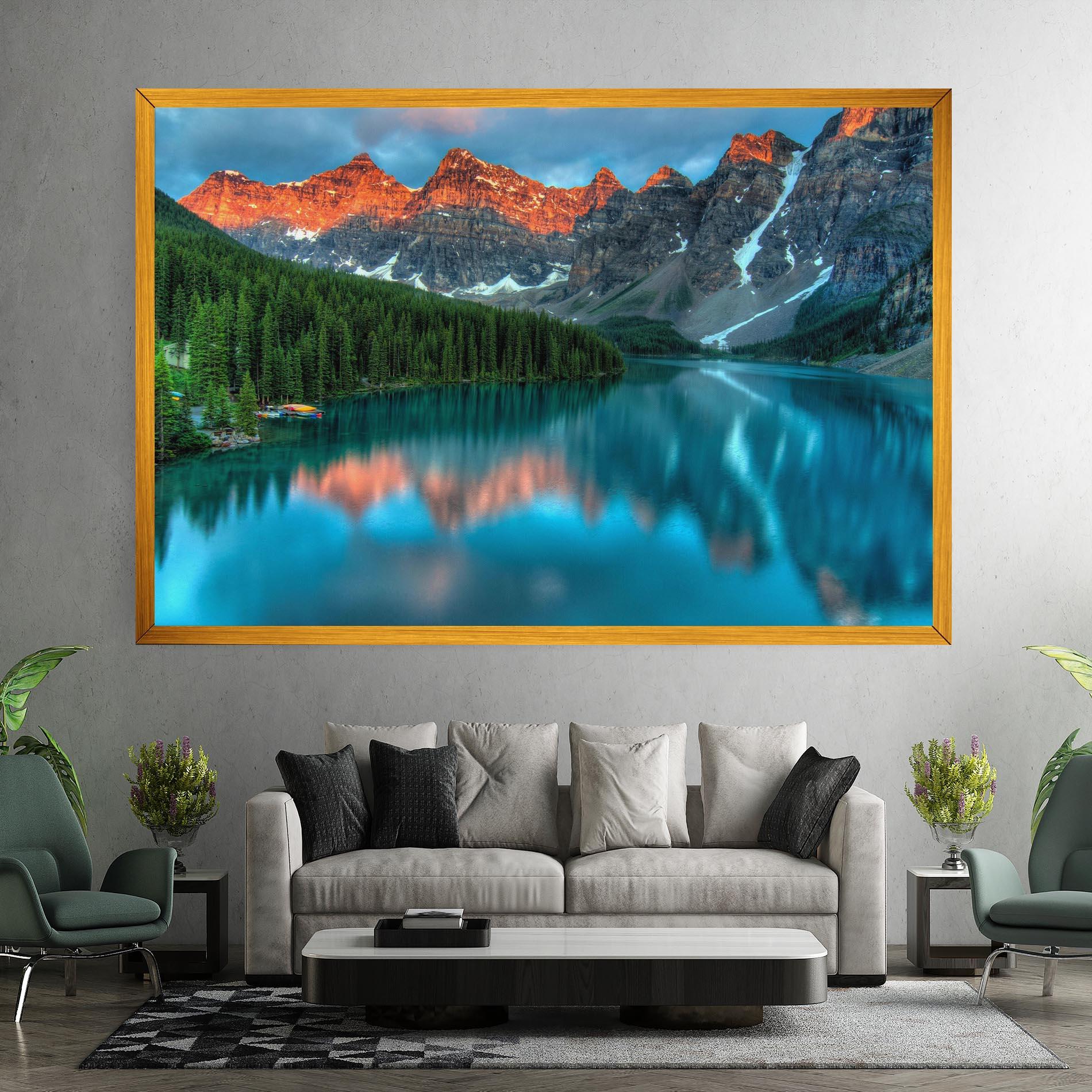 Leinwandbild Beautiful Blue Lake mockup 7