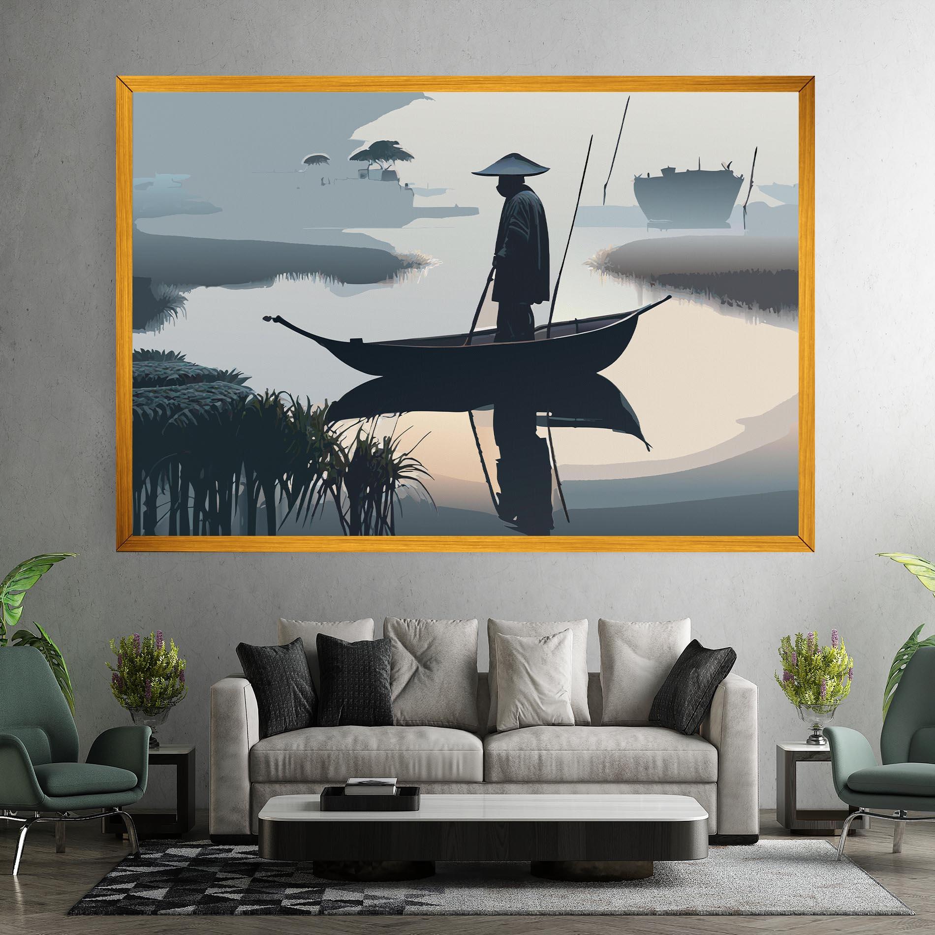 Leinwandbild Japan Fisherman mockup 7