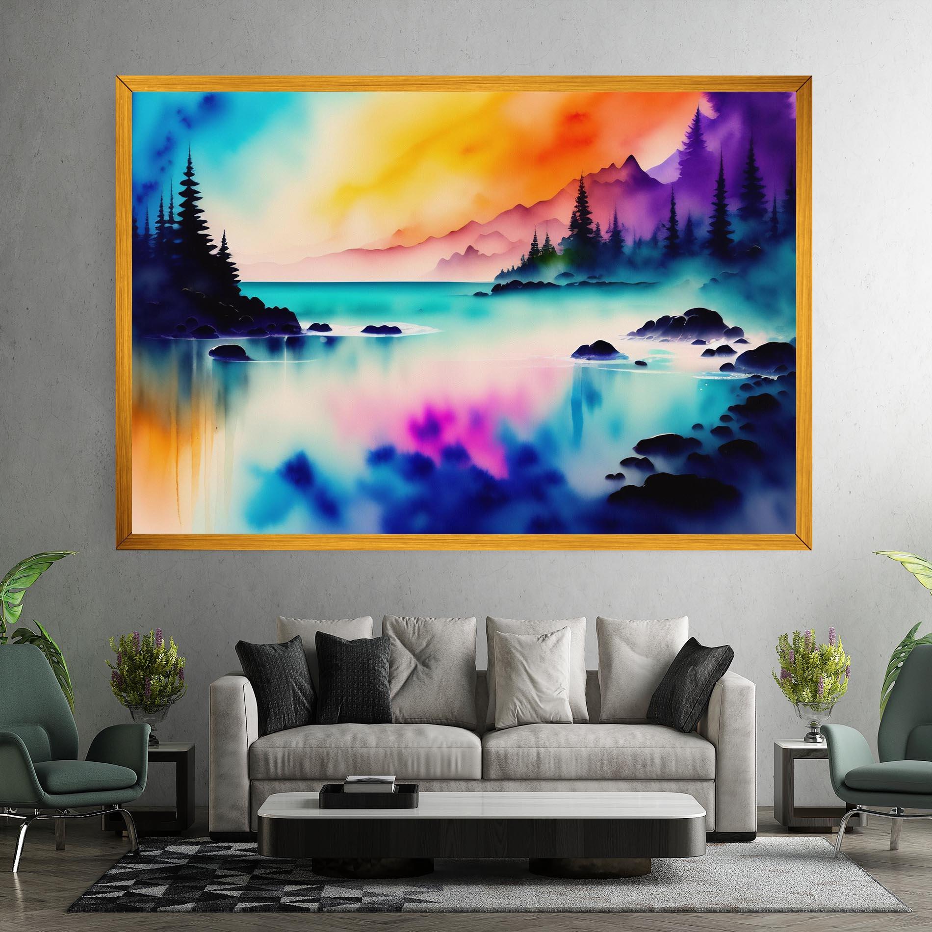 Leinwandbild Lake Painting mockup 7