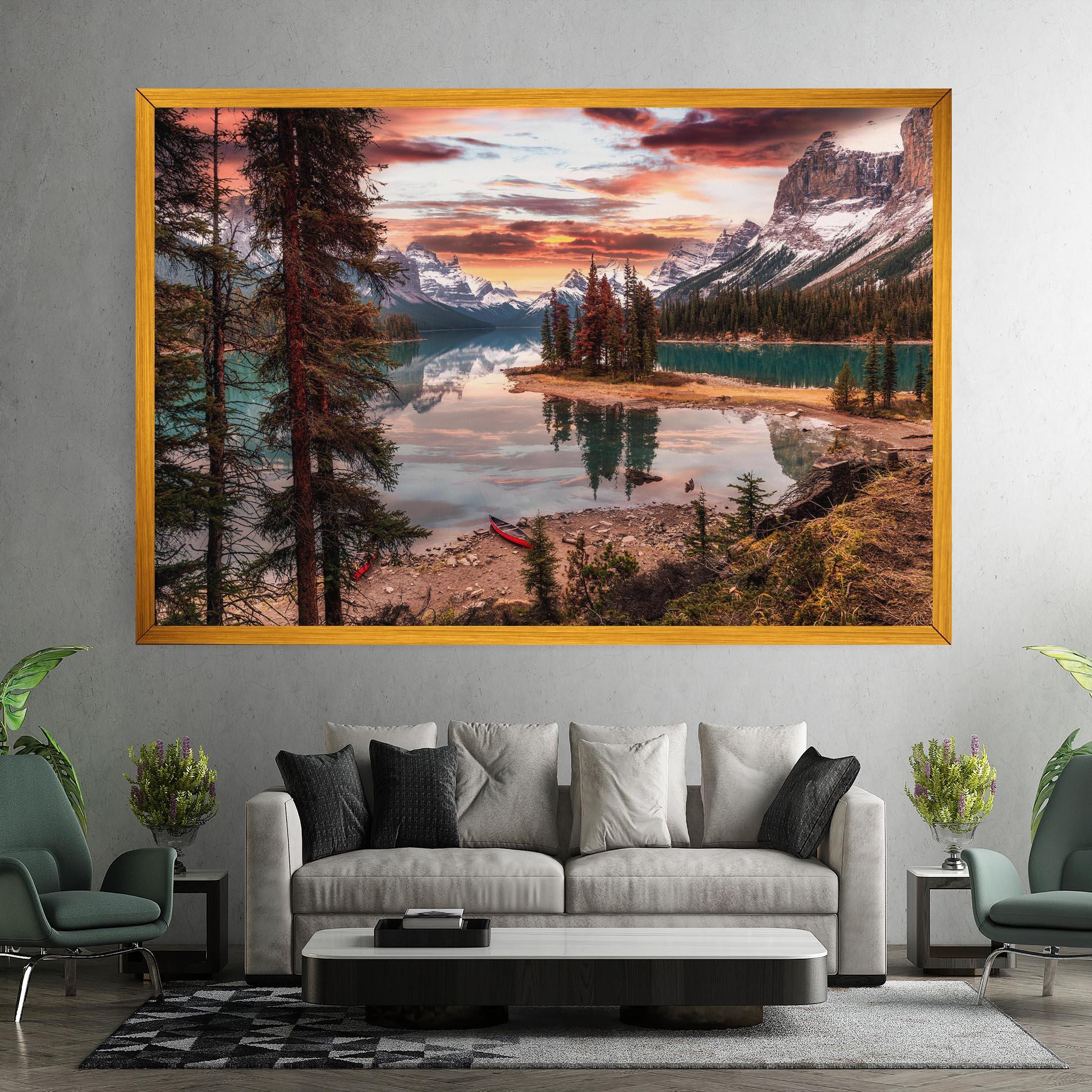 Leinwandbild Sunset Lake View mockup 7