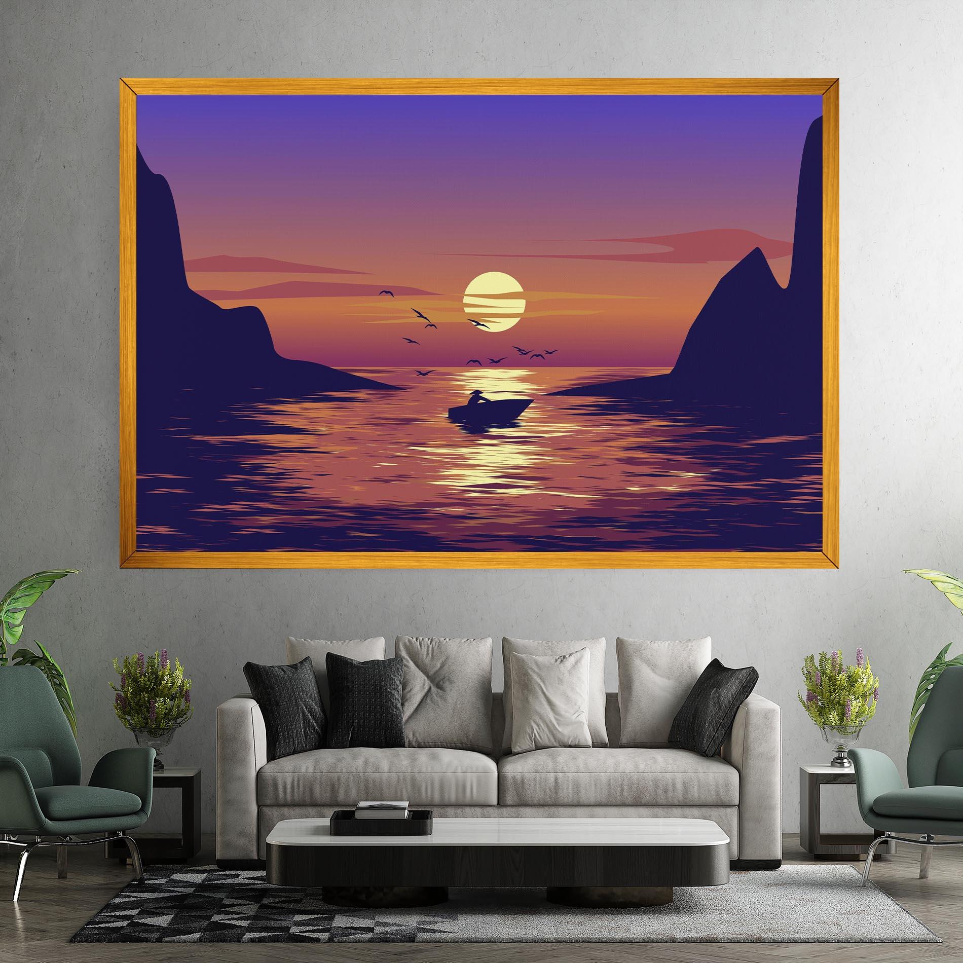 Leinwandbild Sunset Scenery View mockup 7