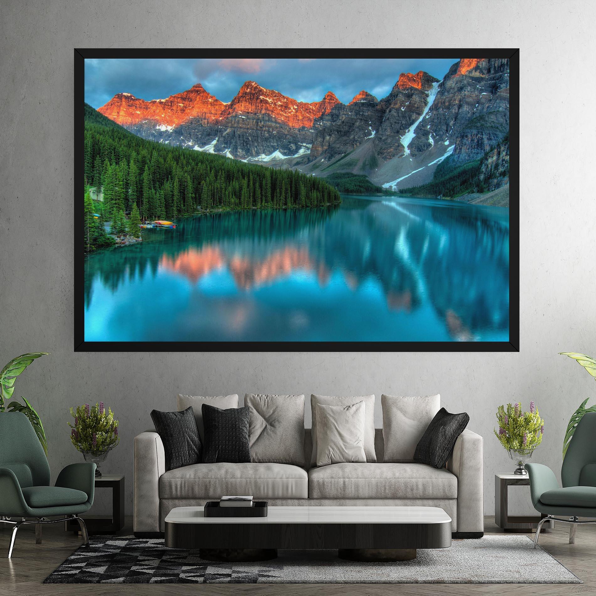 Leinwandbild Beautiful Blue Lake mockup 7