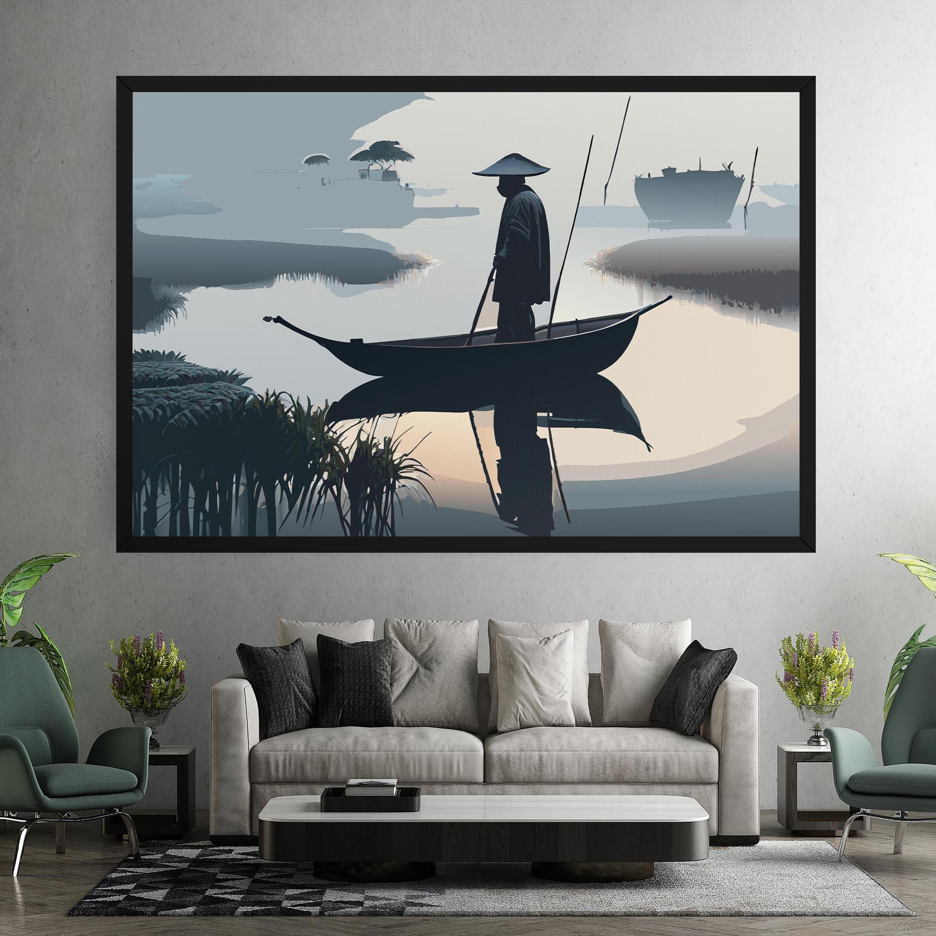 Leinwandbild Japan Fisherman mockup 7