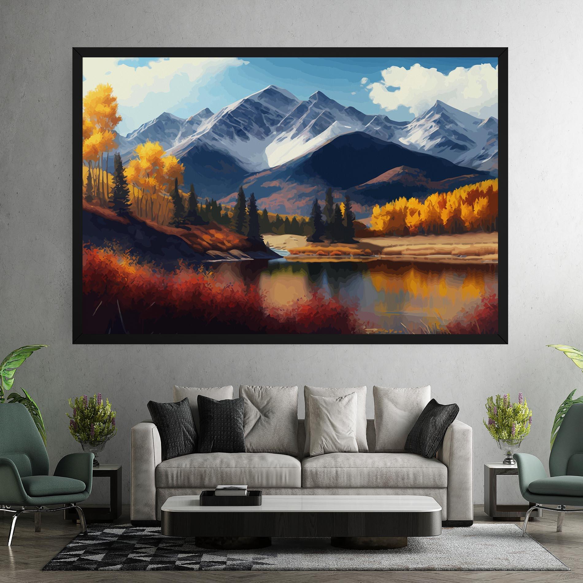 Leinwandbild Lake Autumn View mockup 7