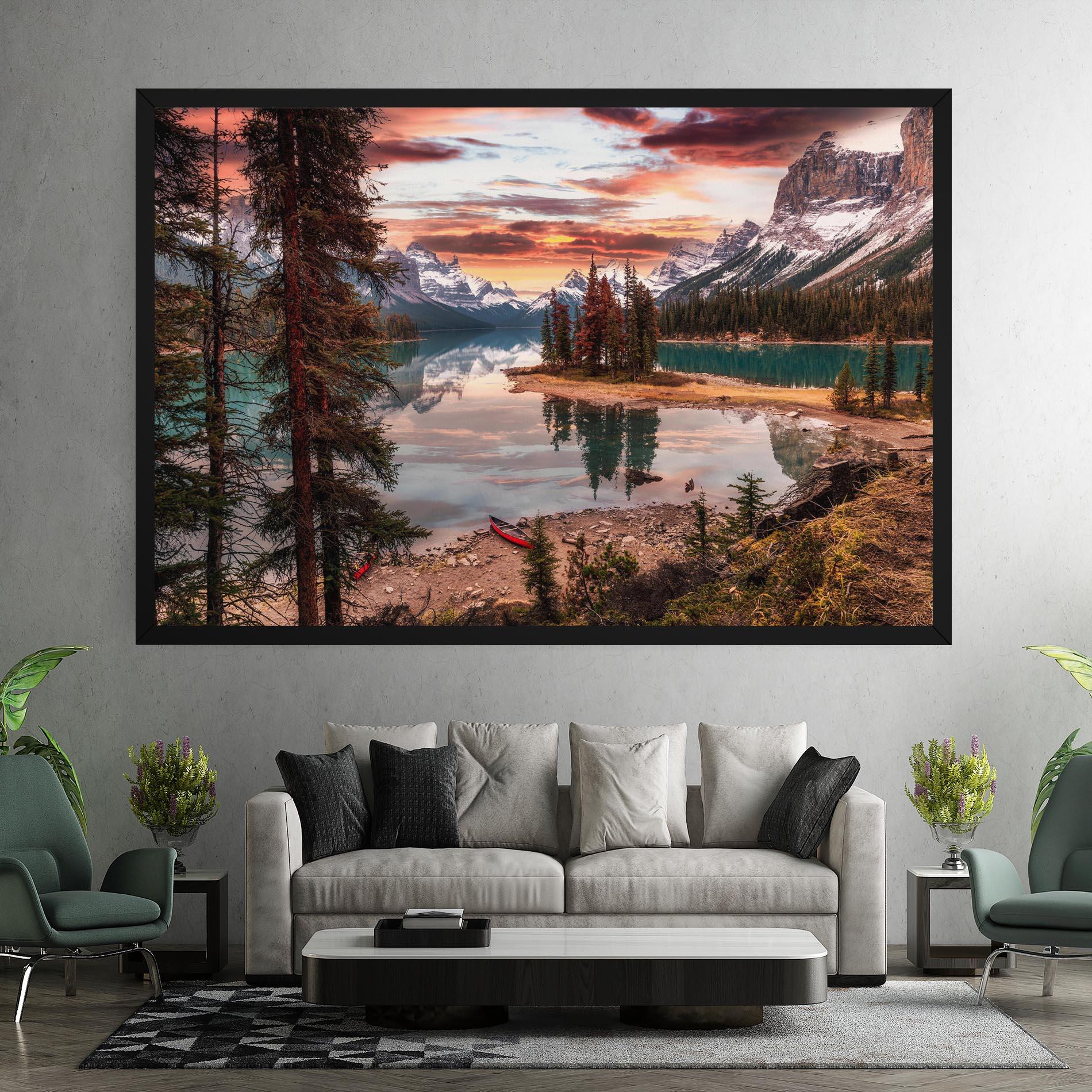 Leinwandbild Sunset Lake View mockup 7