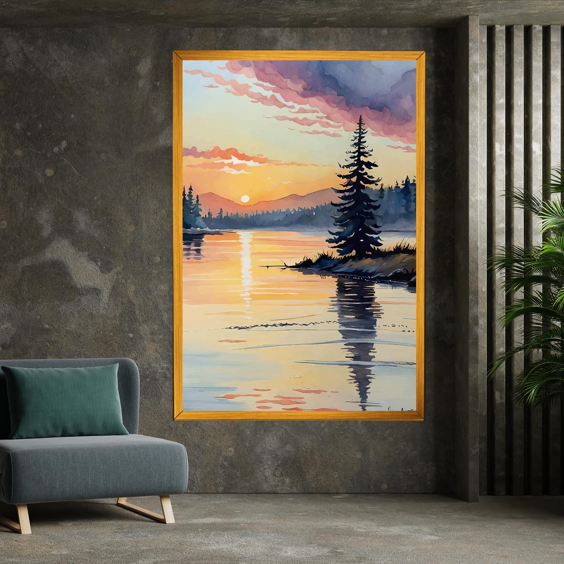 Leinwandbild Tree Shadow Lake mockup 7