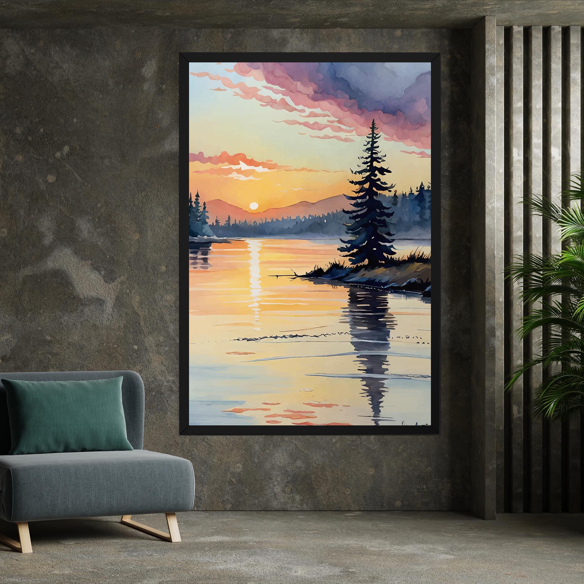 Leinwandbild Tree Shadow Lake mockup 7