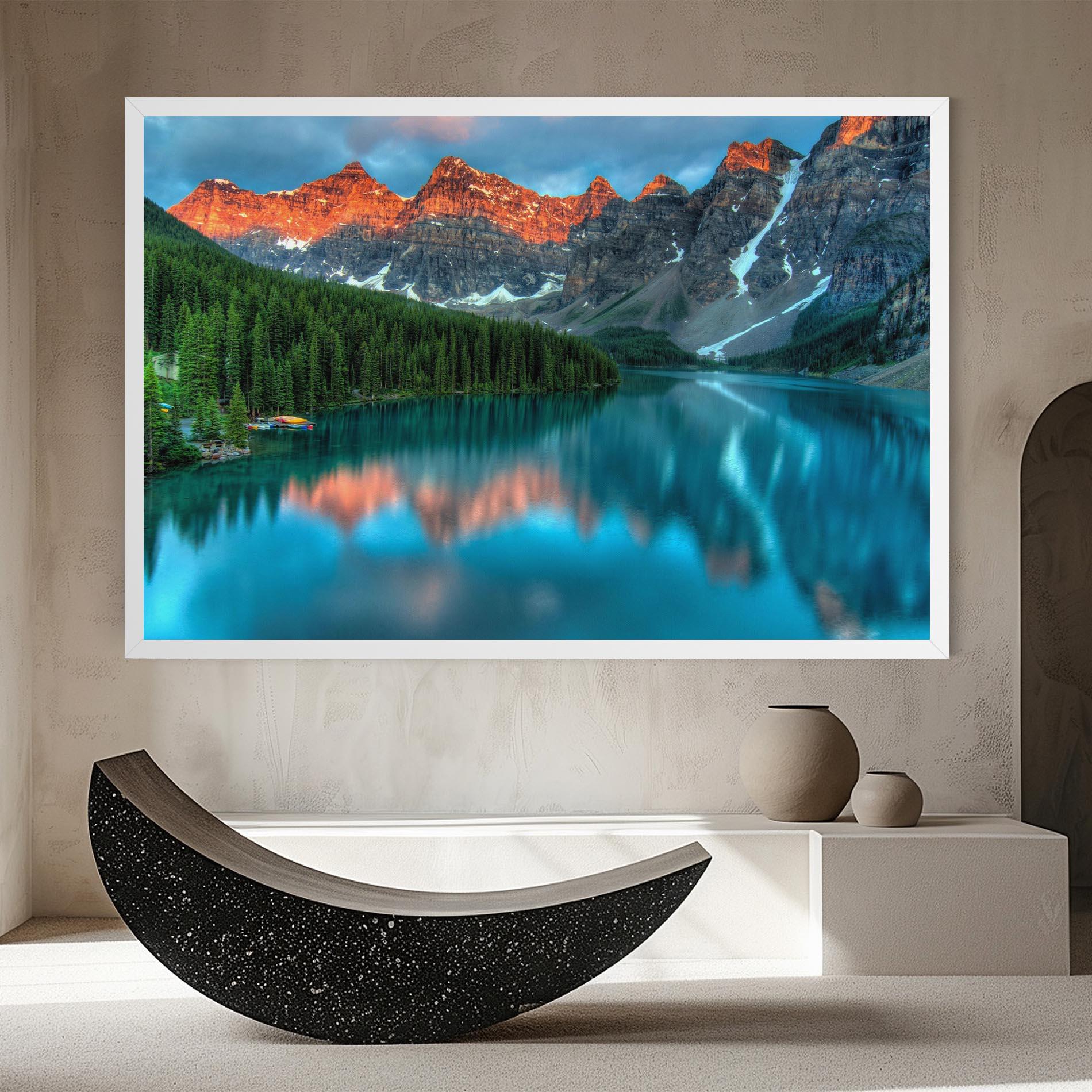 Leinwandbild Beautiful Blue Lake mockup 8