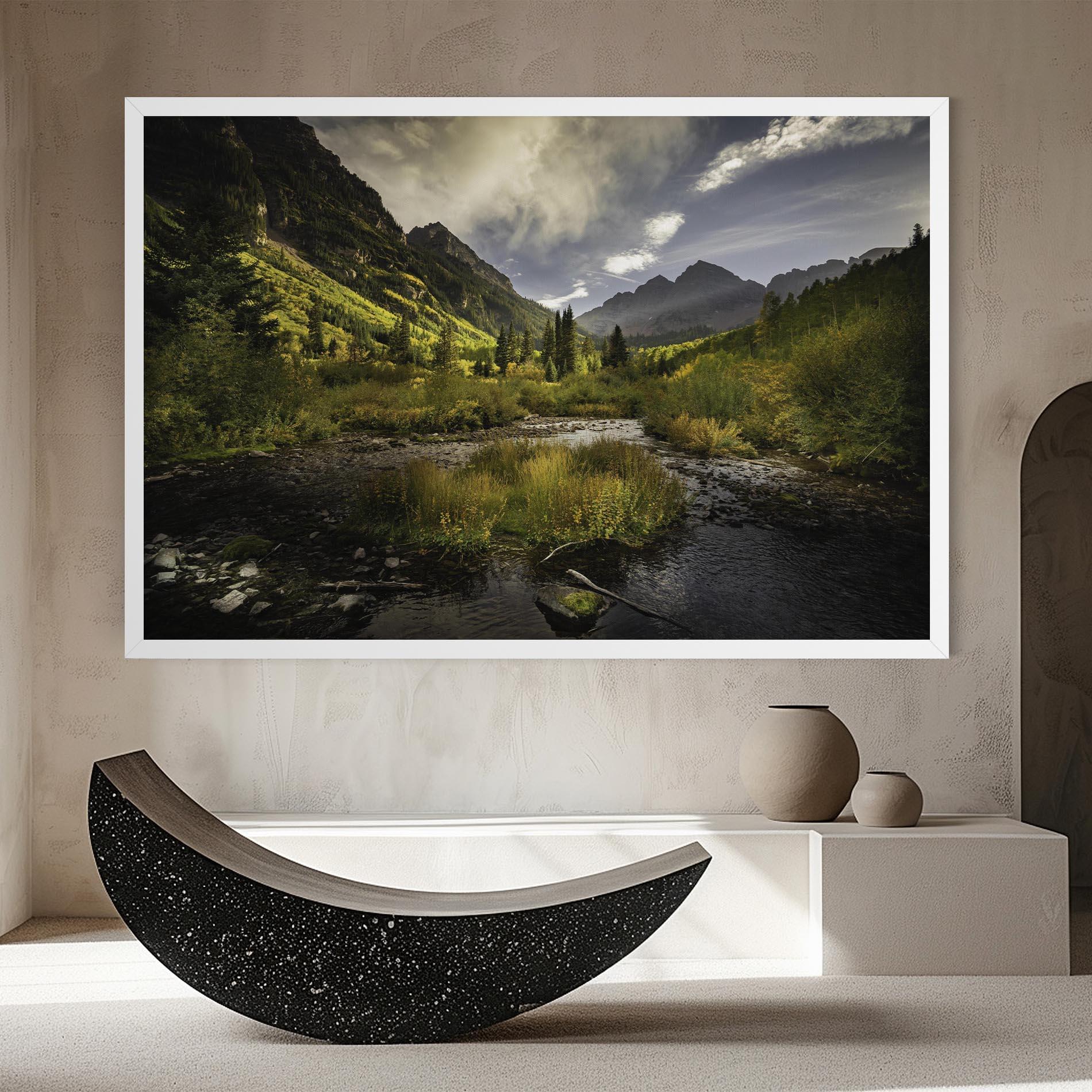 Leinwandbild Cloudy Lake mockup 8