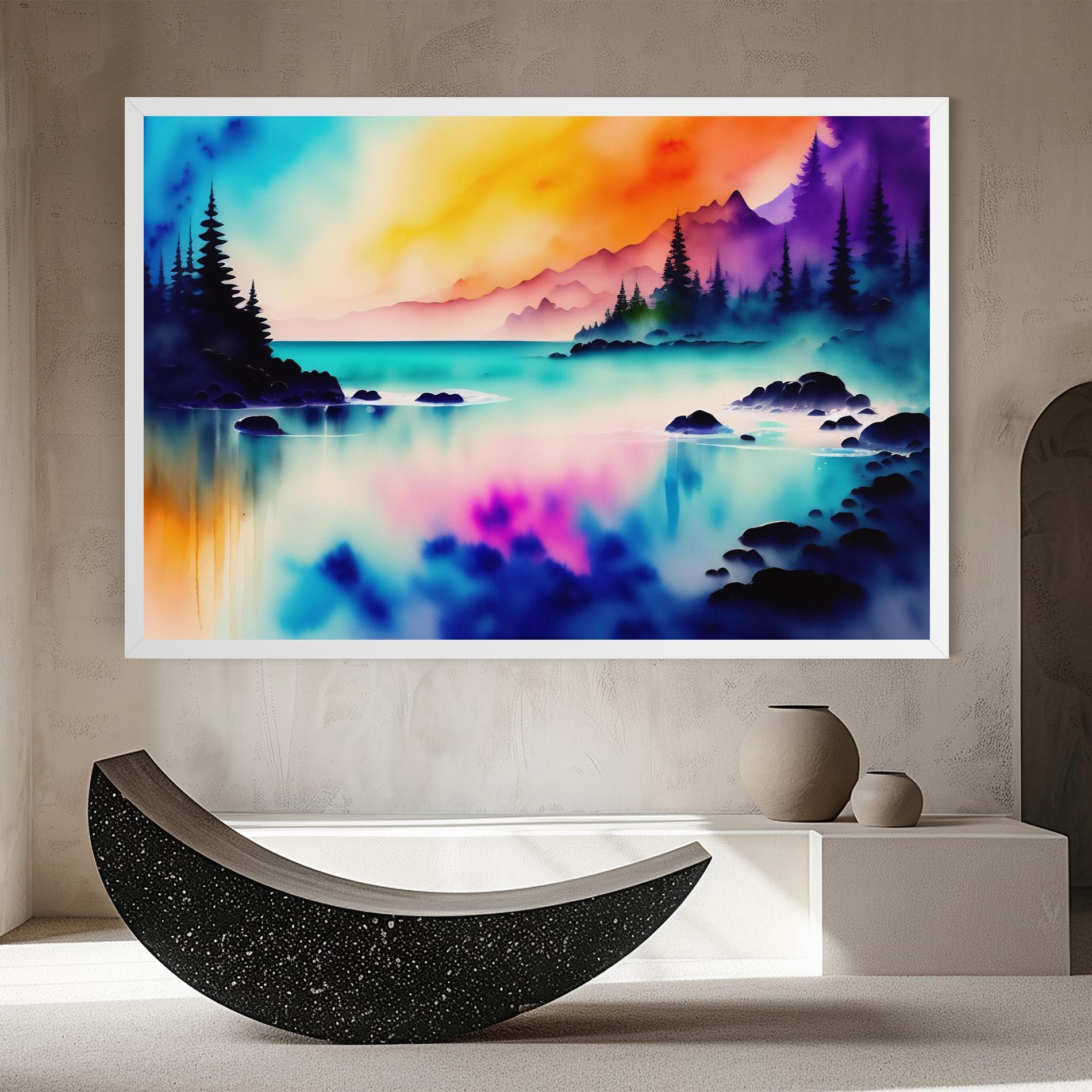 Leinwandbild Lake Painting mockup 8