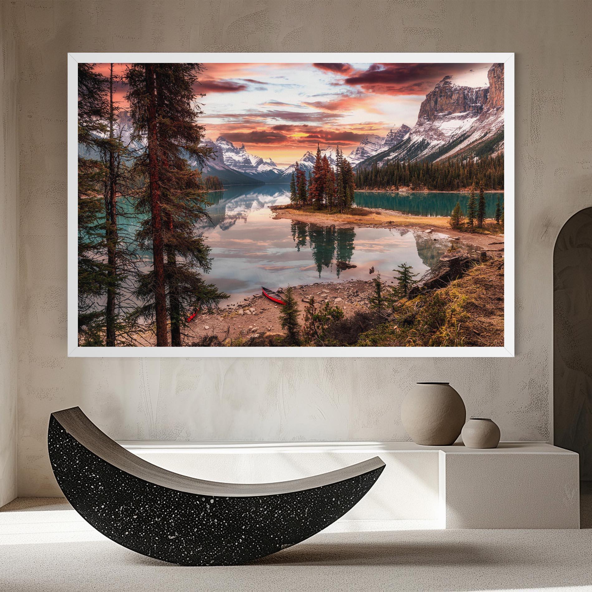 Leinwandbild Sunset Lake View mockup 8