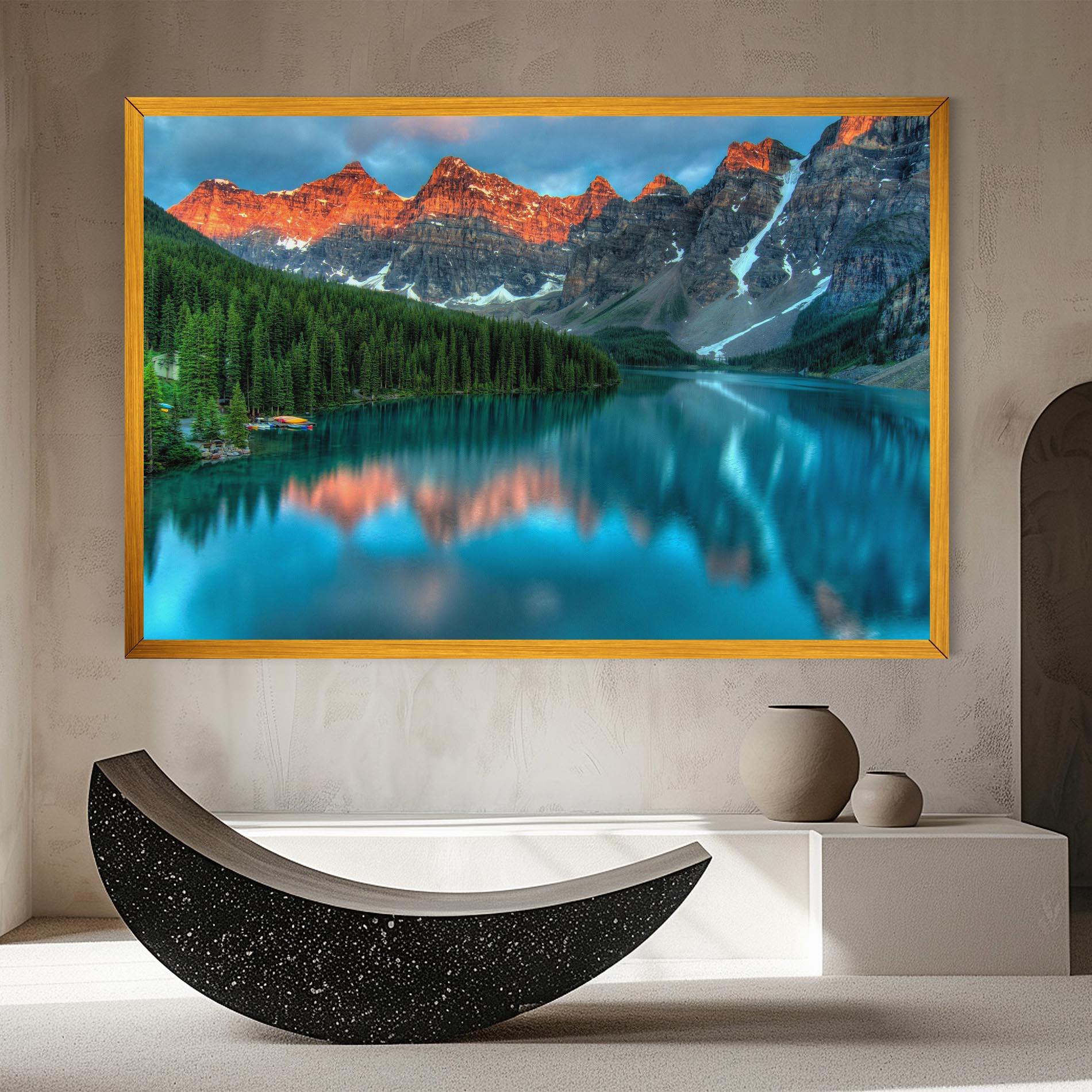 Leinwandbild Beautiful Blue Lake mockup 8