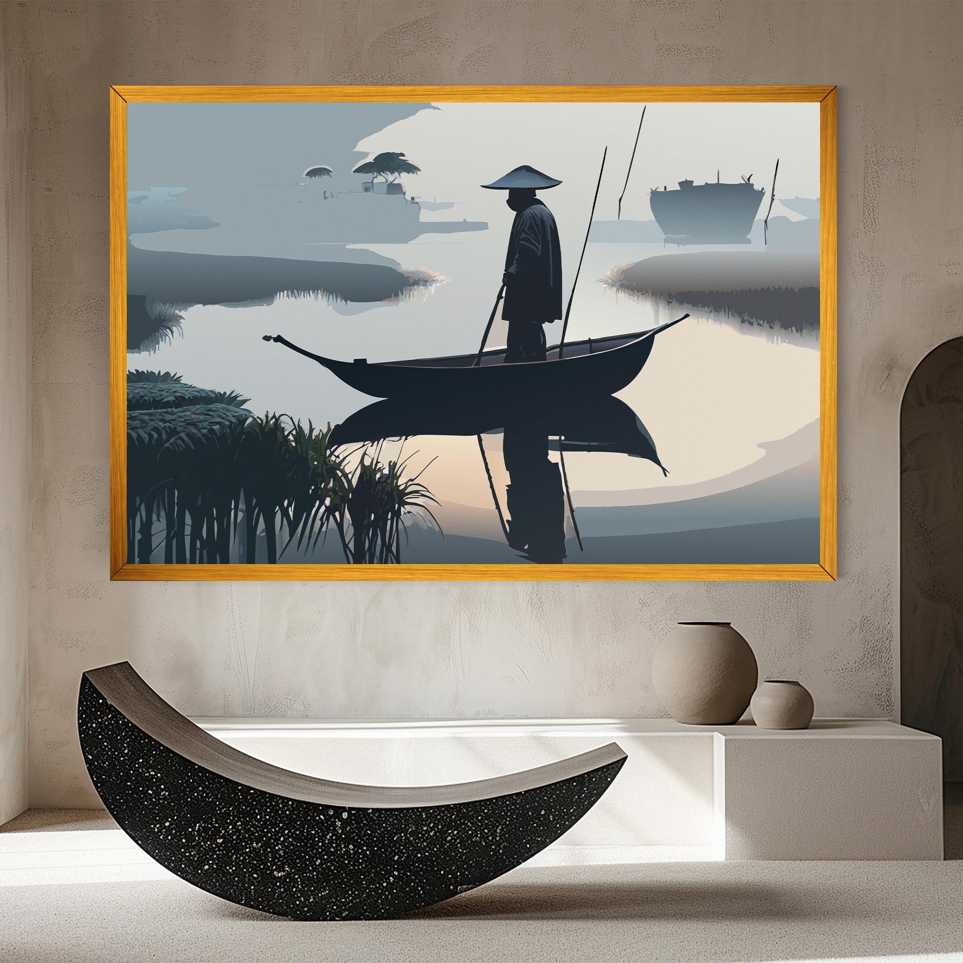 Leinwandbild Japan Fisherman mockup 8