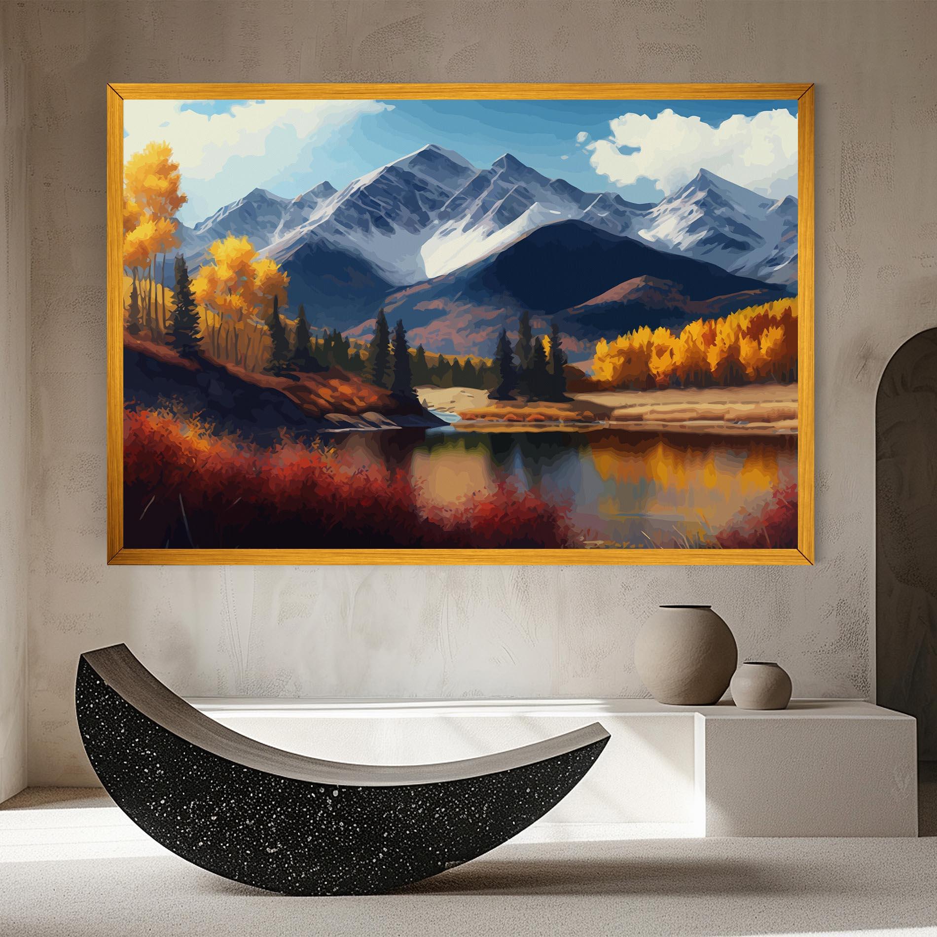 Leinwandbild Lake Autumn View mockup 8