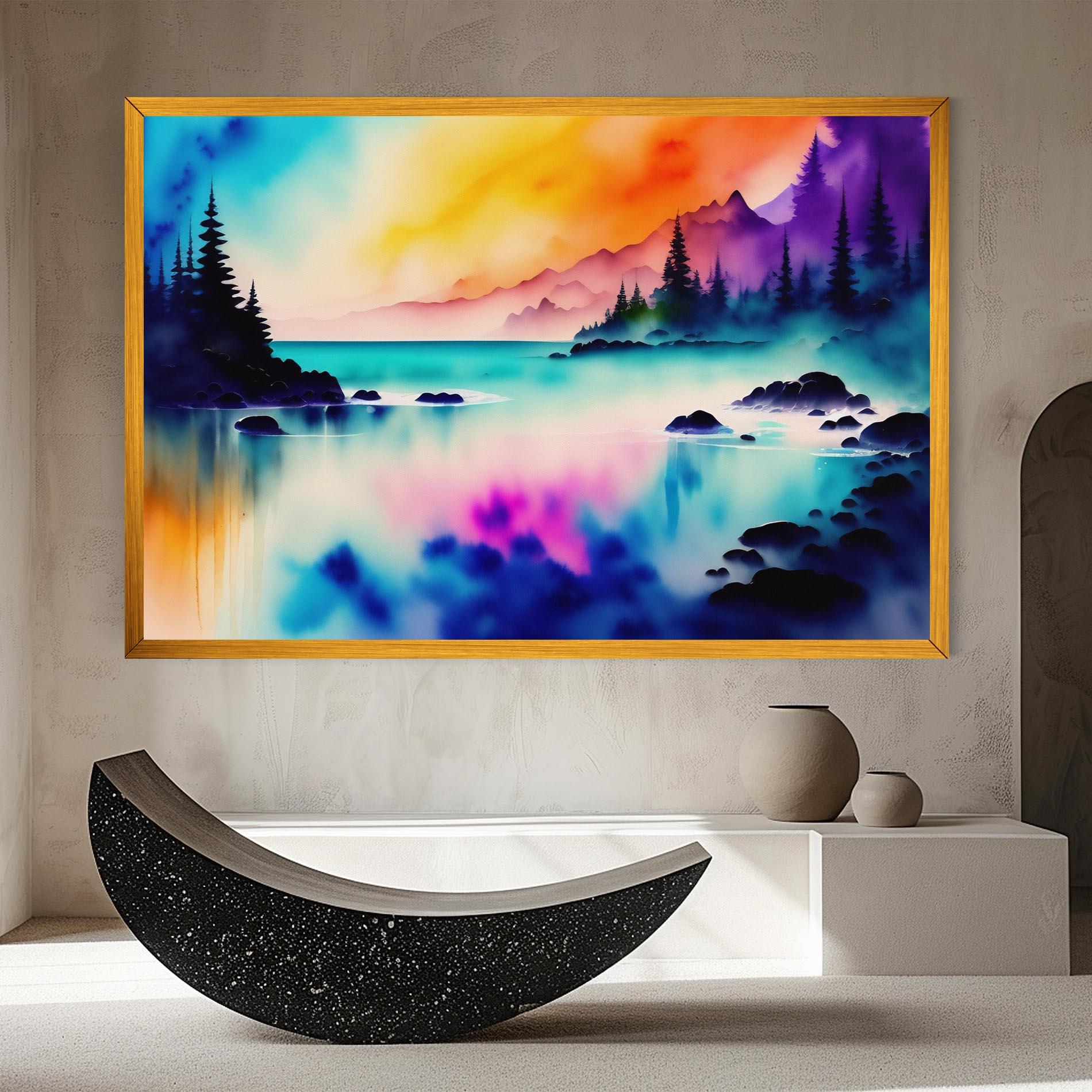 Leinwandbild Lake Painting mockup 8