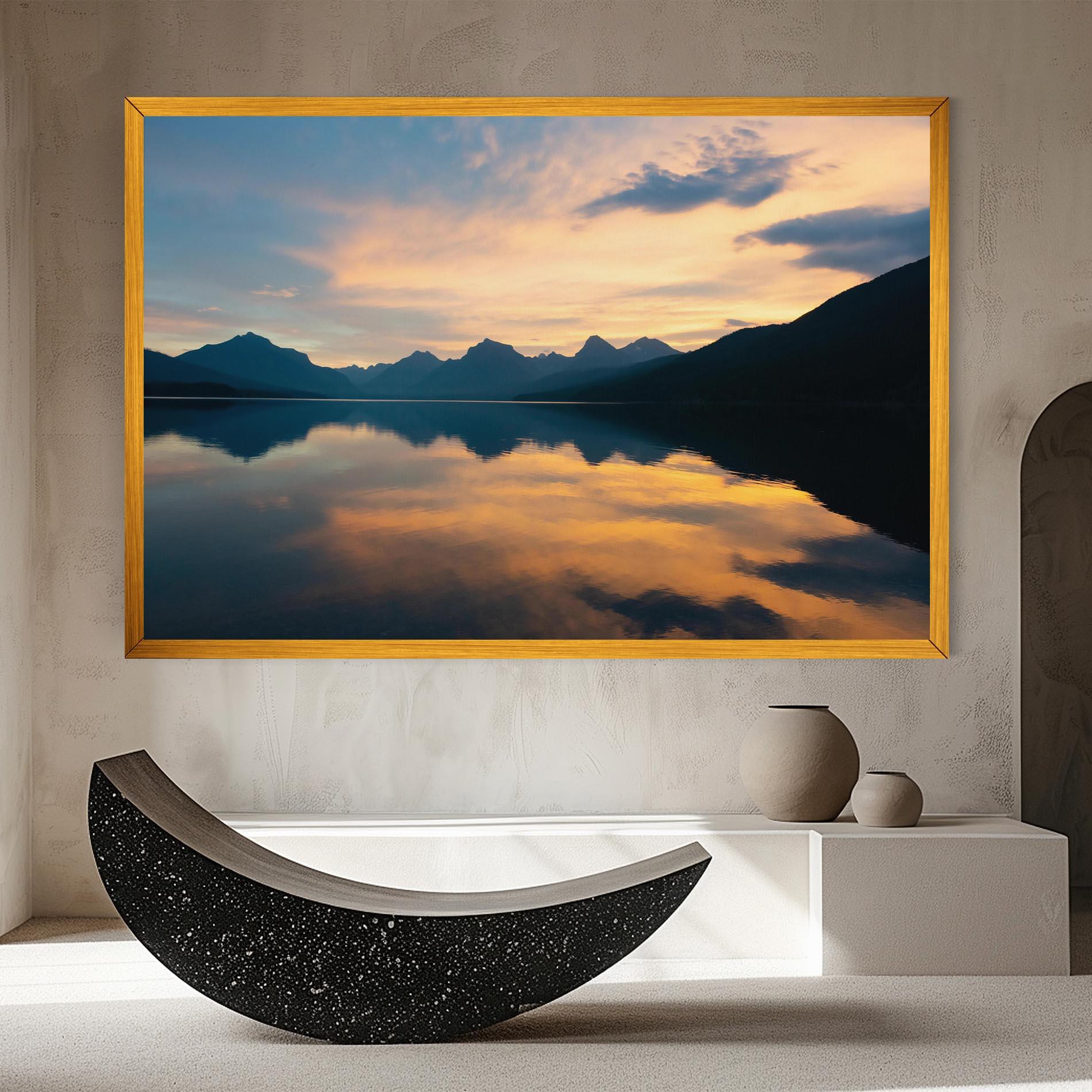 Leinwandbild Orange Light Lake mockup 8