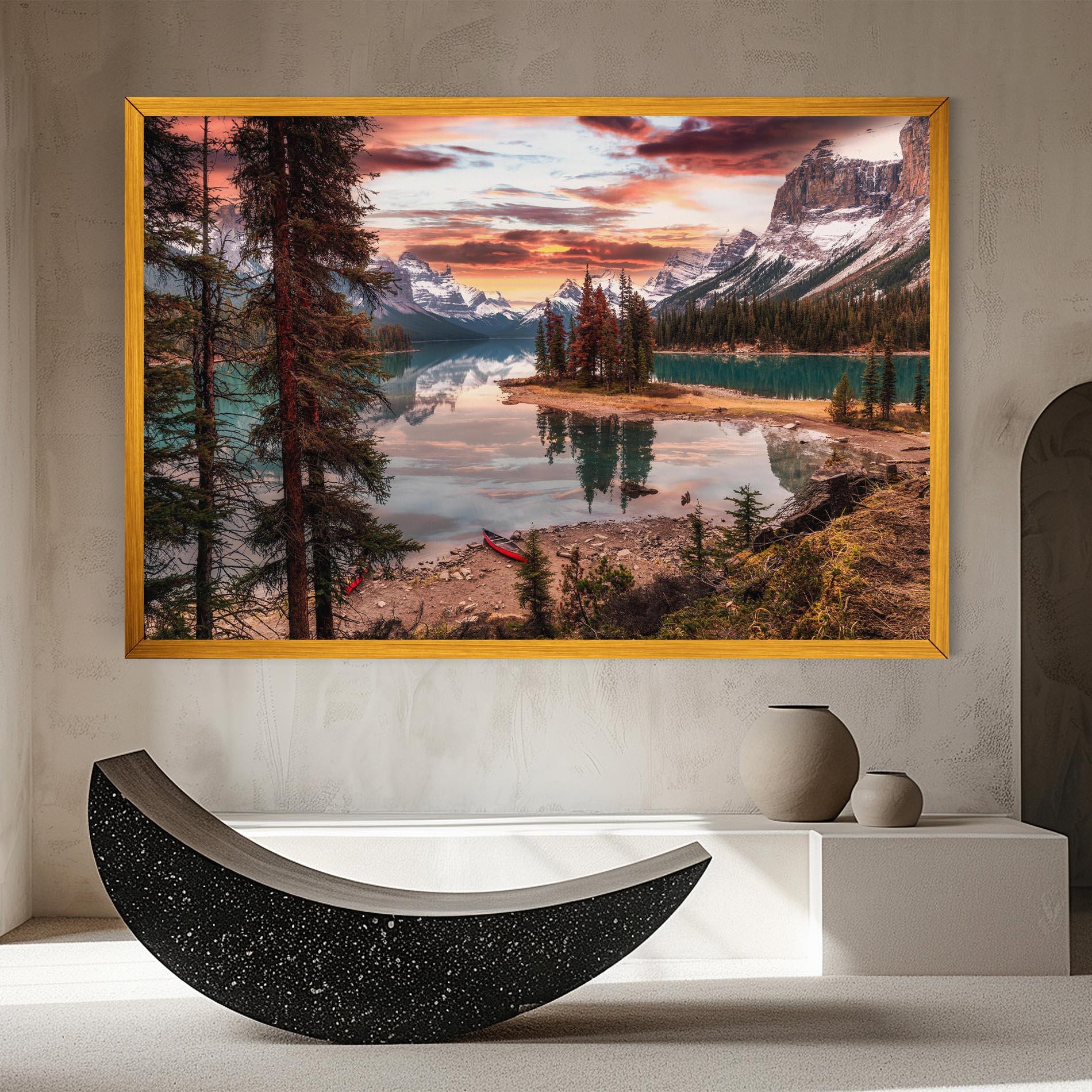 Leinwandbild Sunset Lake View mockup 8