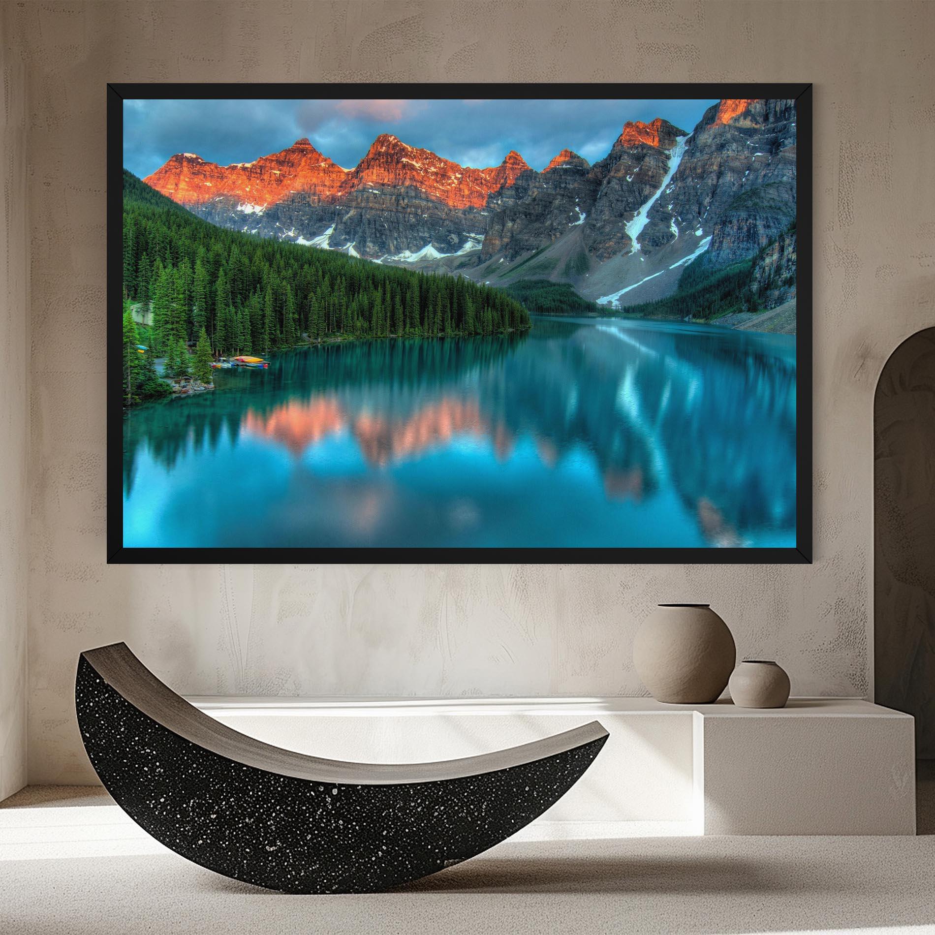 Leinwandbild Beautiful Blue Lake mockup 8