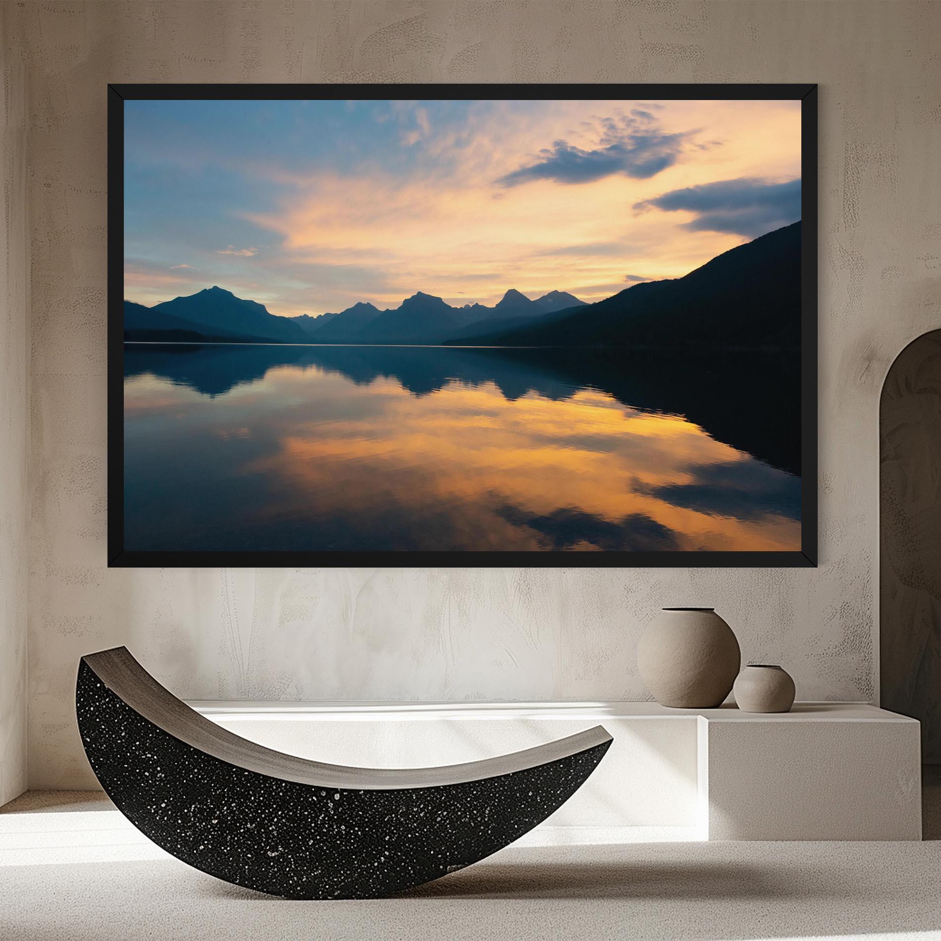 Leinwandbild Orange Light Lake mockup 8