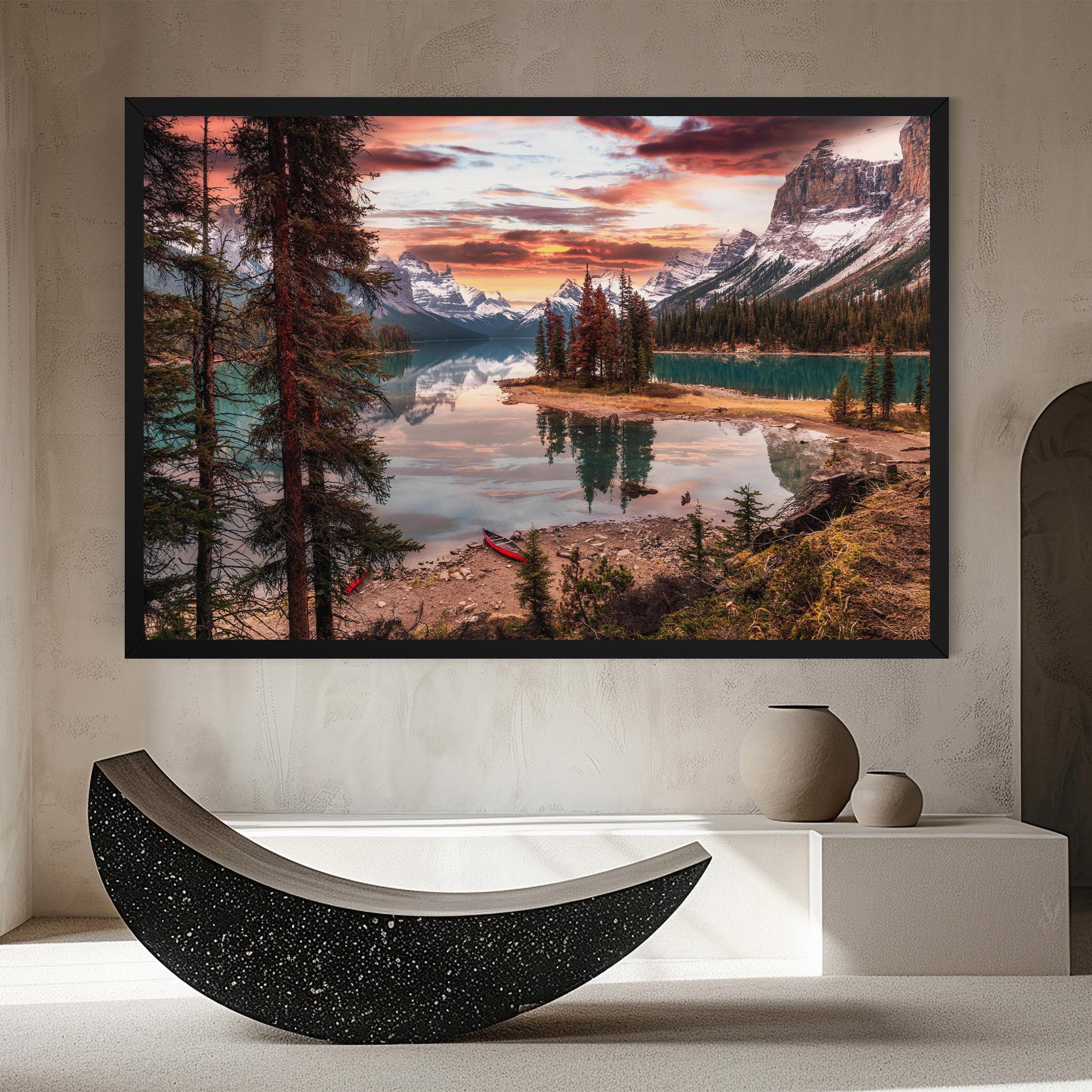 Leinwandbild Sunset Lake View mockup 8