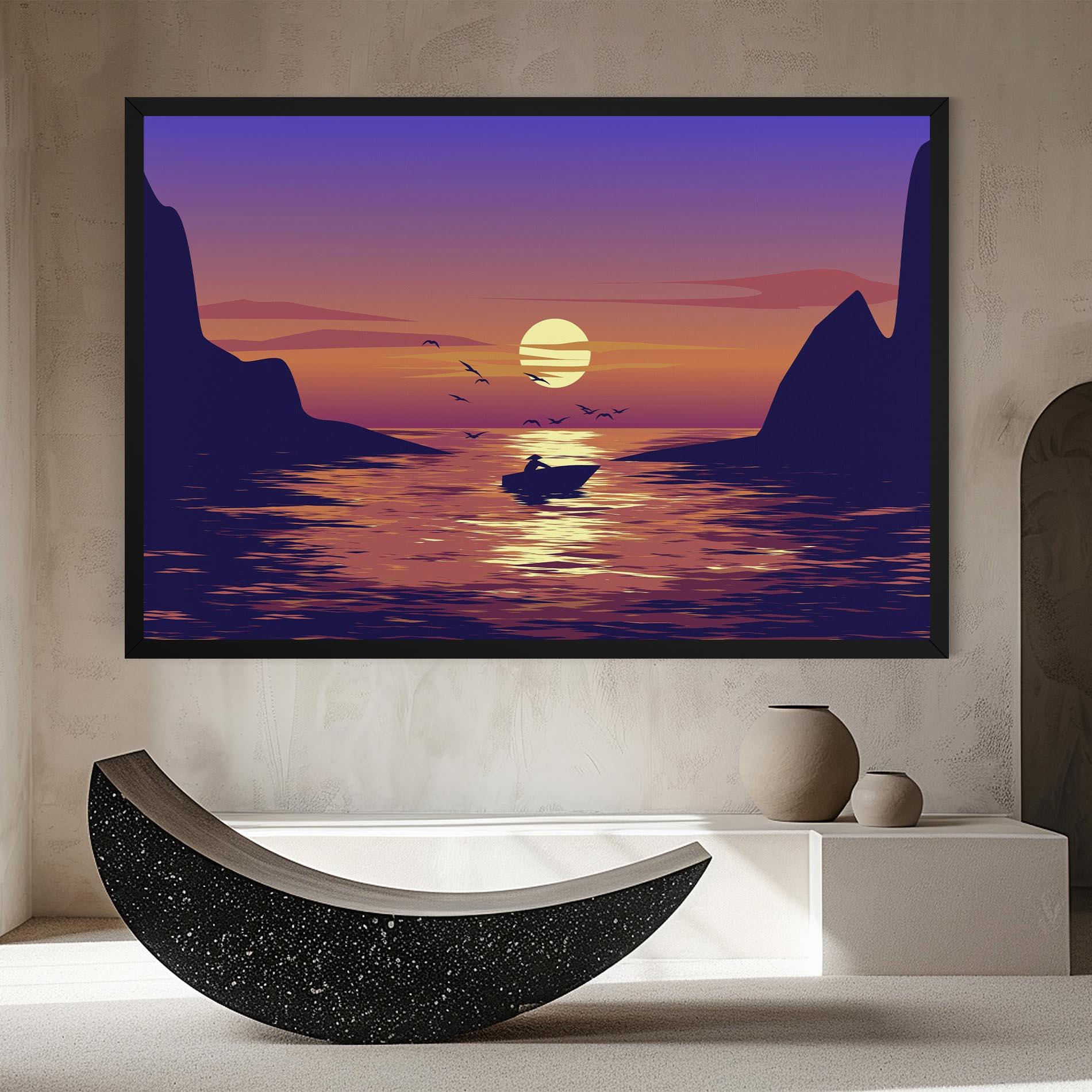 Leinwandbild Sunset Scenery View mockup 8