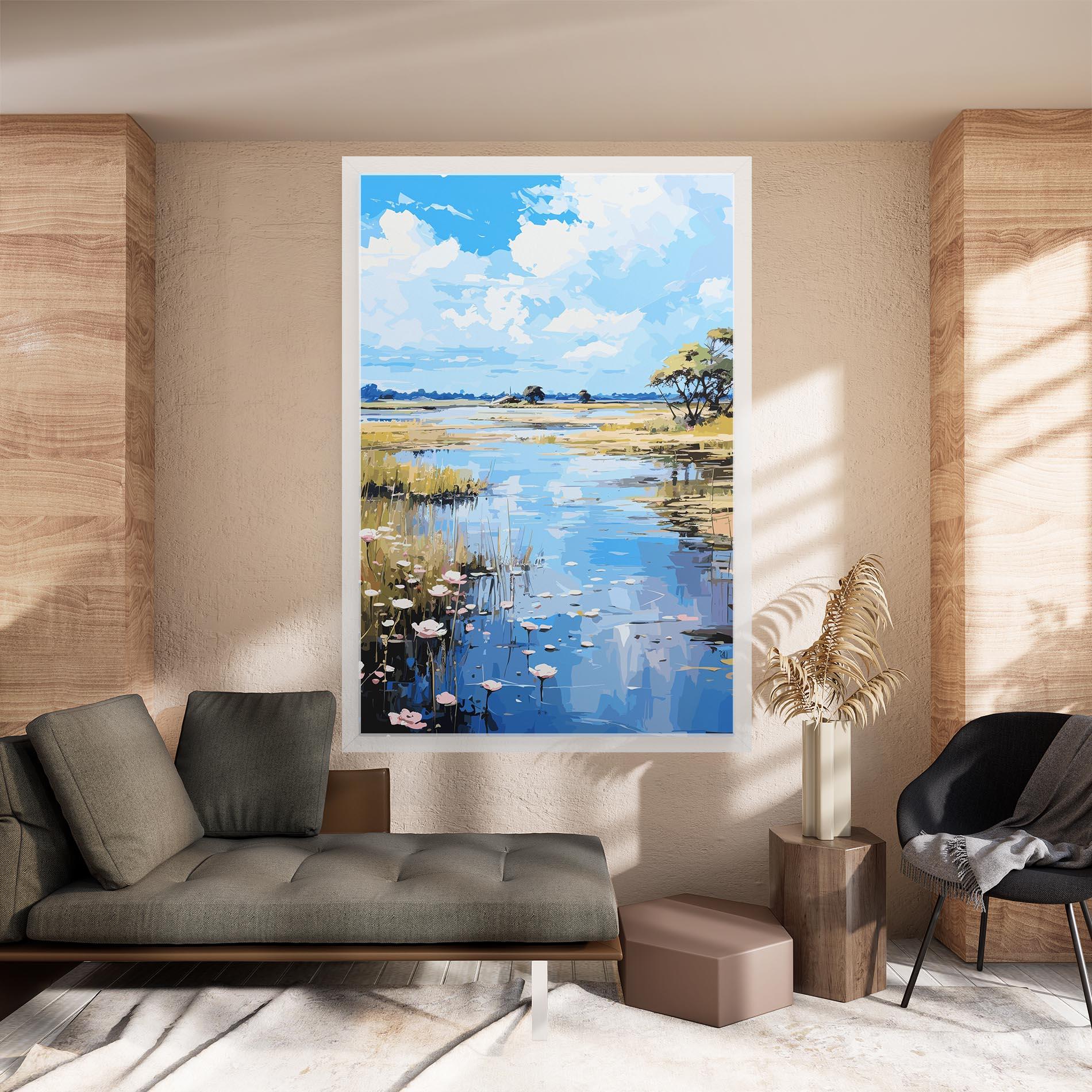 Leinwandbild Riverside Flowers mockup 8