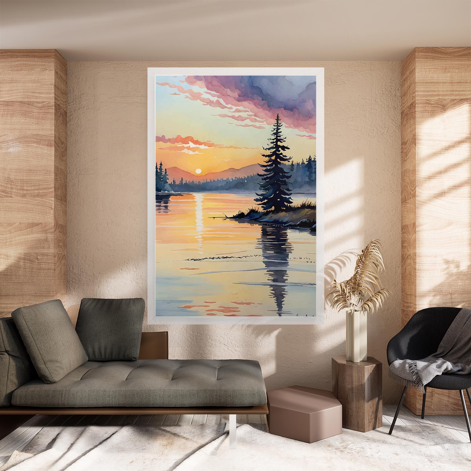 Leinwandbild Tree Shadow Lake mockup 8