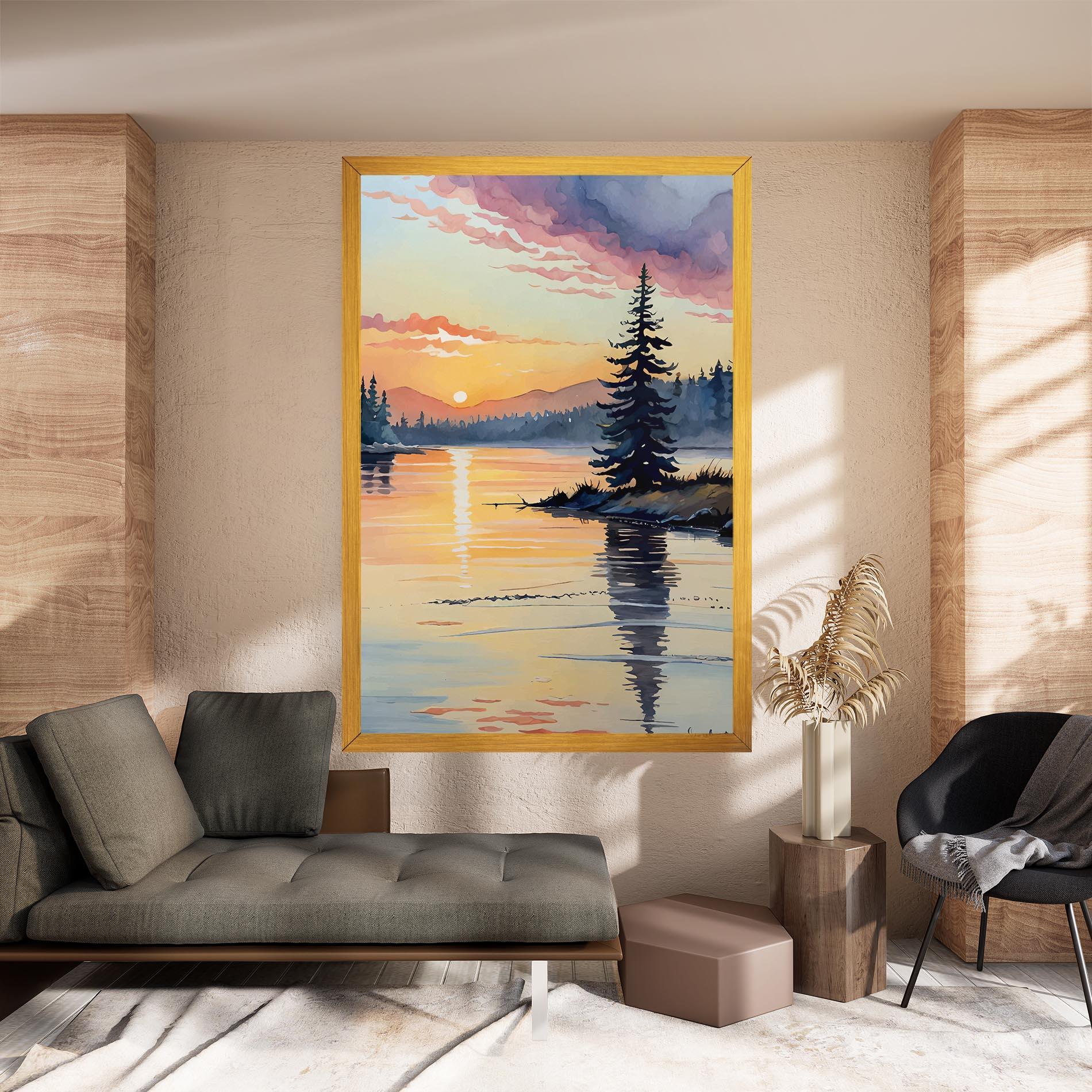 Leinwandbild Tree Shadow Lake mockup 8