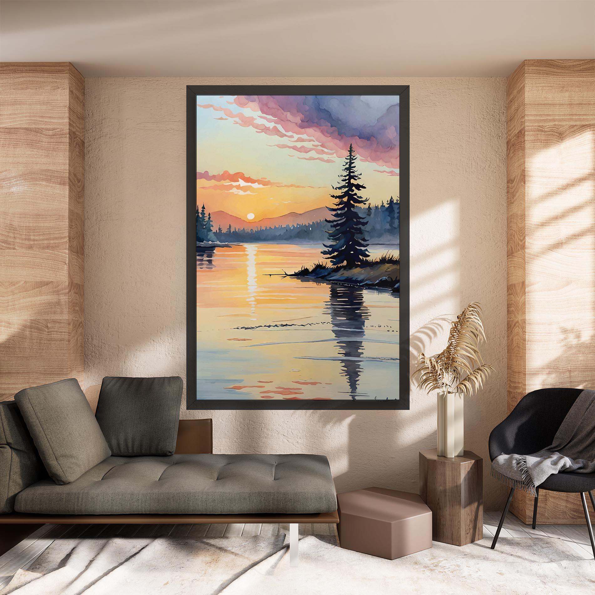 Leinwandbild Tree Shadow Lake mockup 8