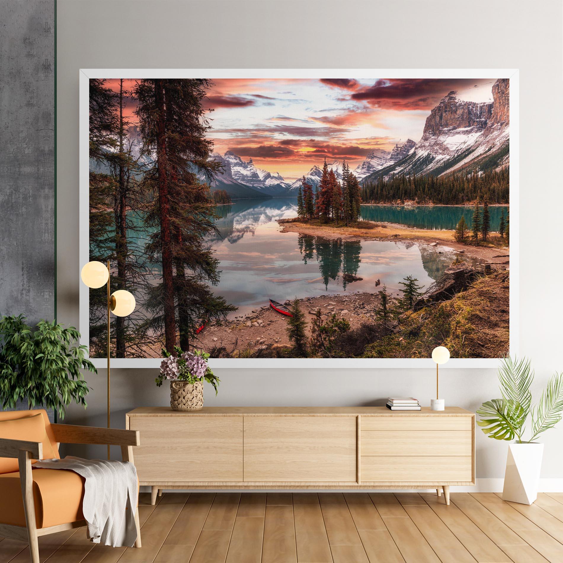 Leinwandbild Sunset Lake View mockup 9