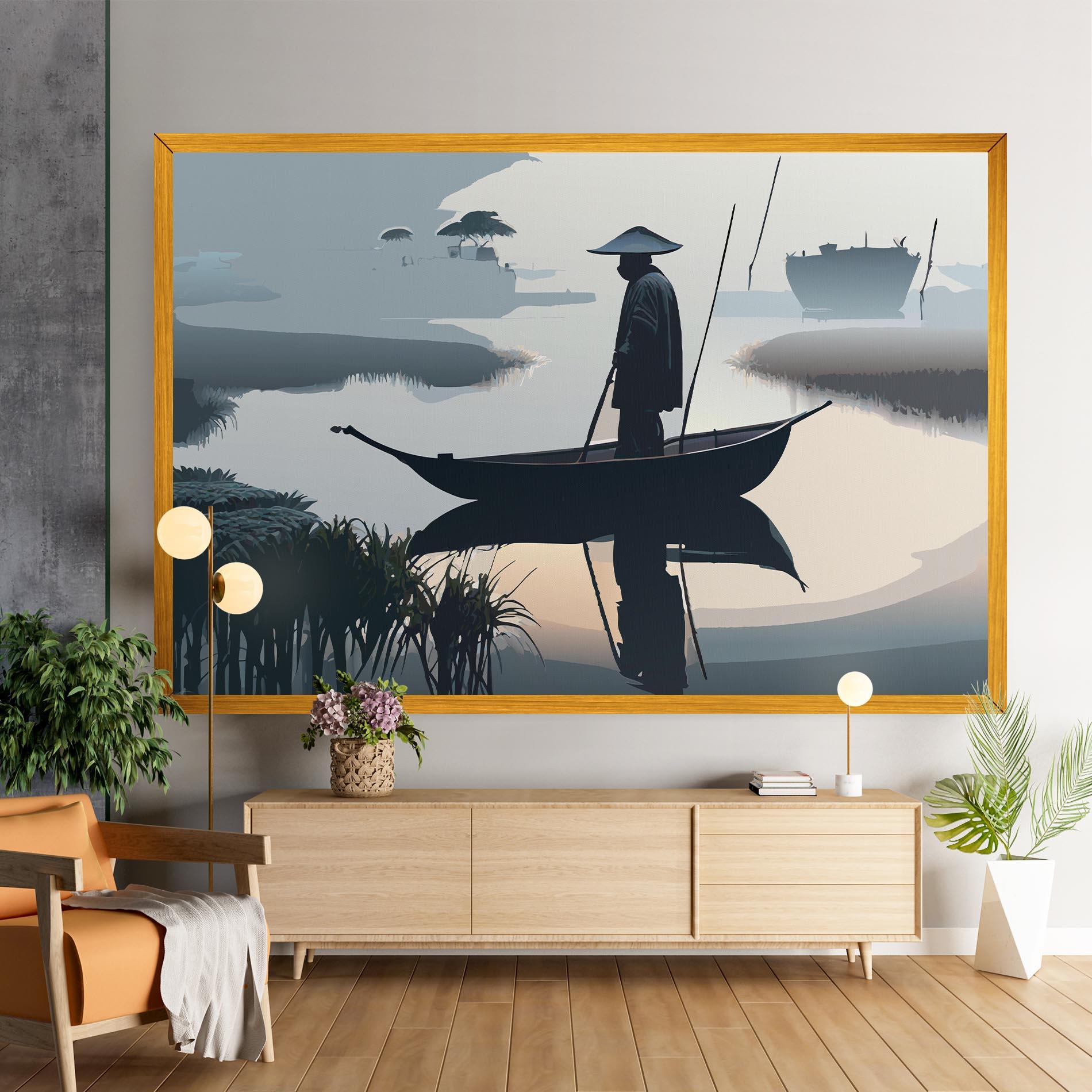 Leinwandbild Japan Fisherman mockup 9