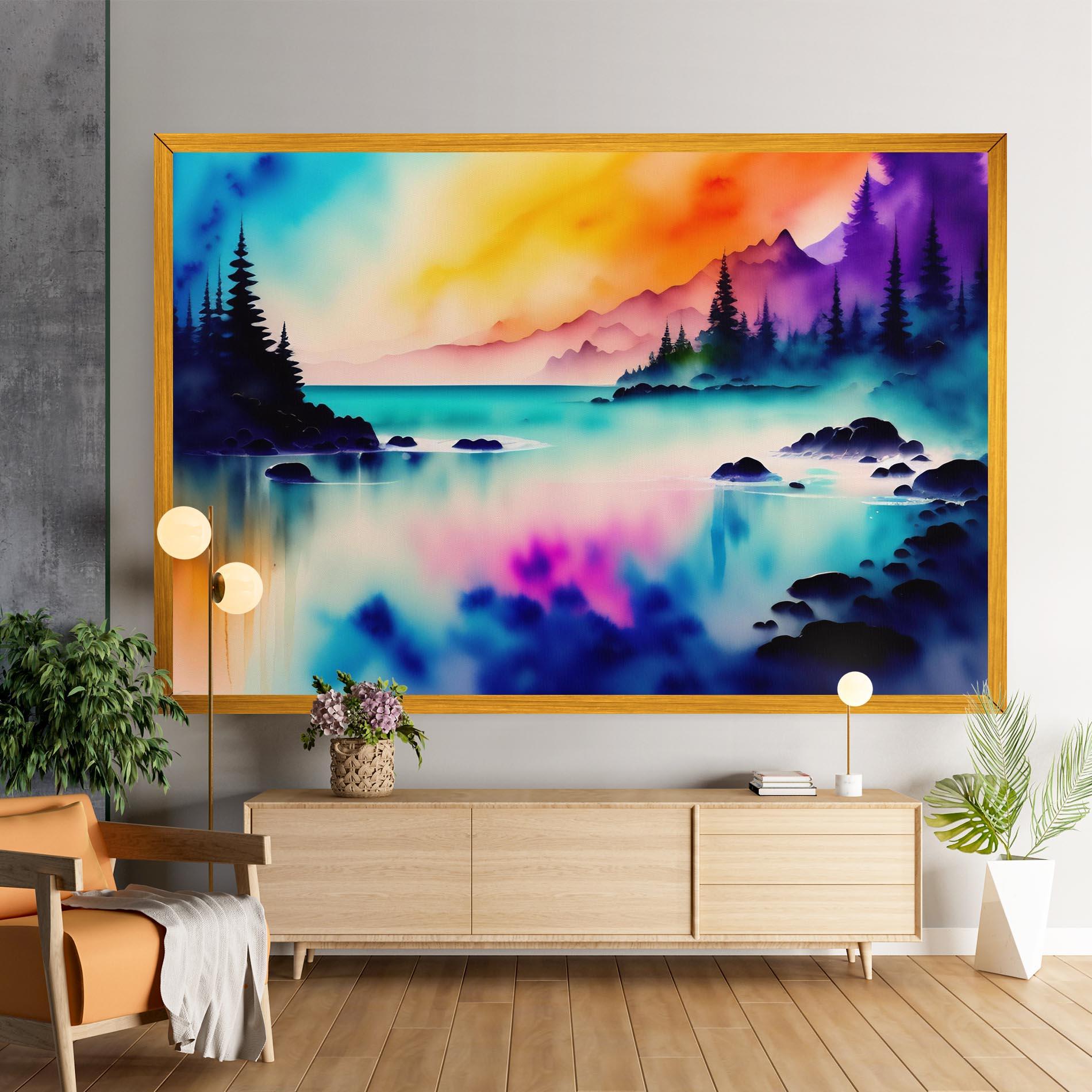 Leinwandbild Lake Painting mockup 9