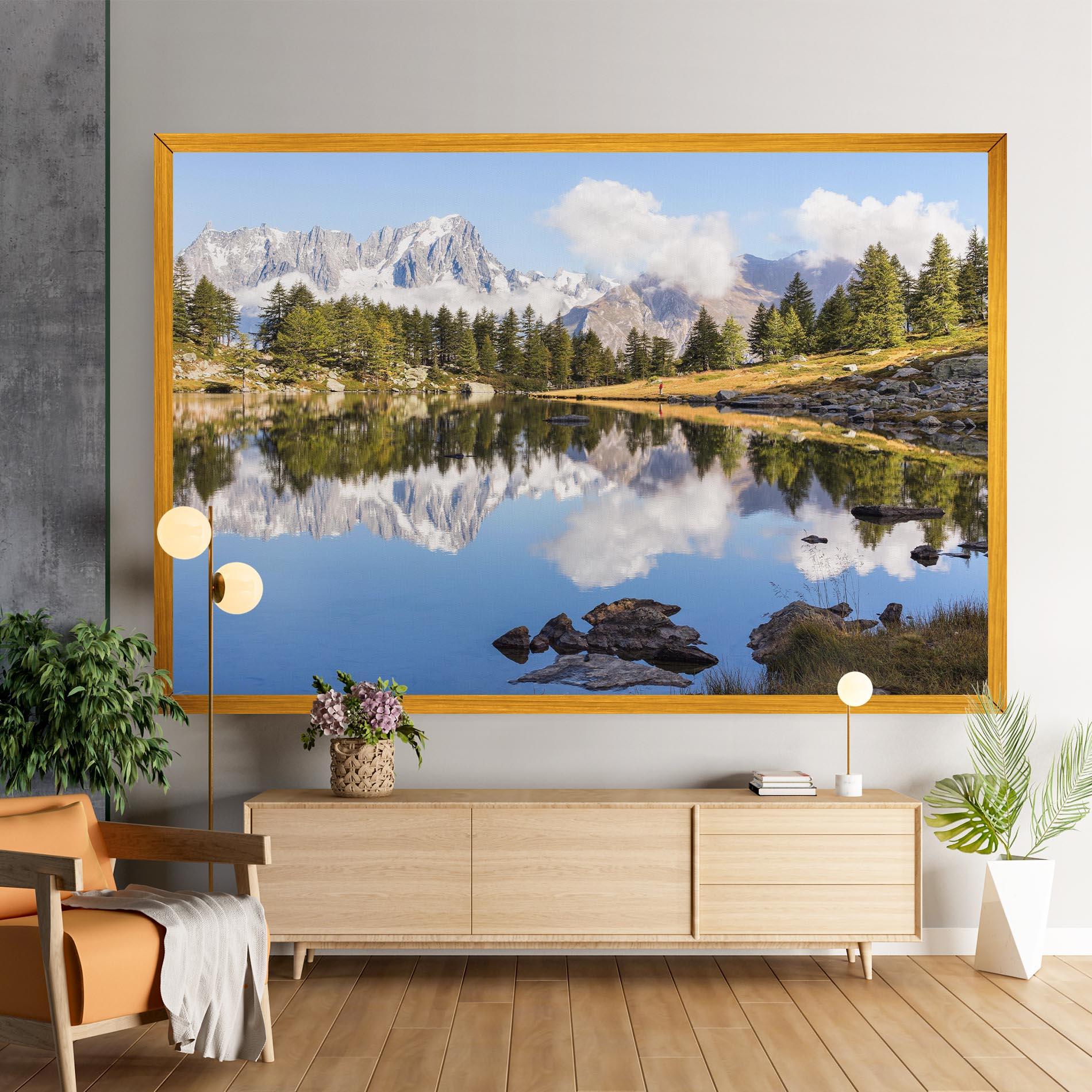 Leinwandbild Mountain Reflection mockup 9