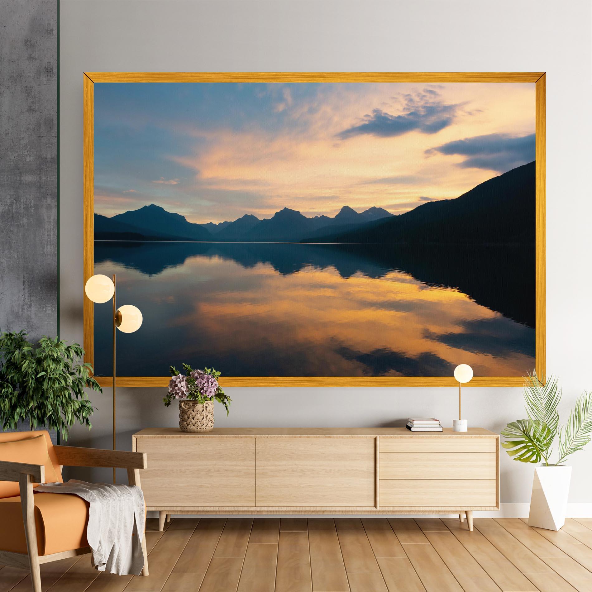 Leinwandbild Orange Light Lake mockup 9