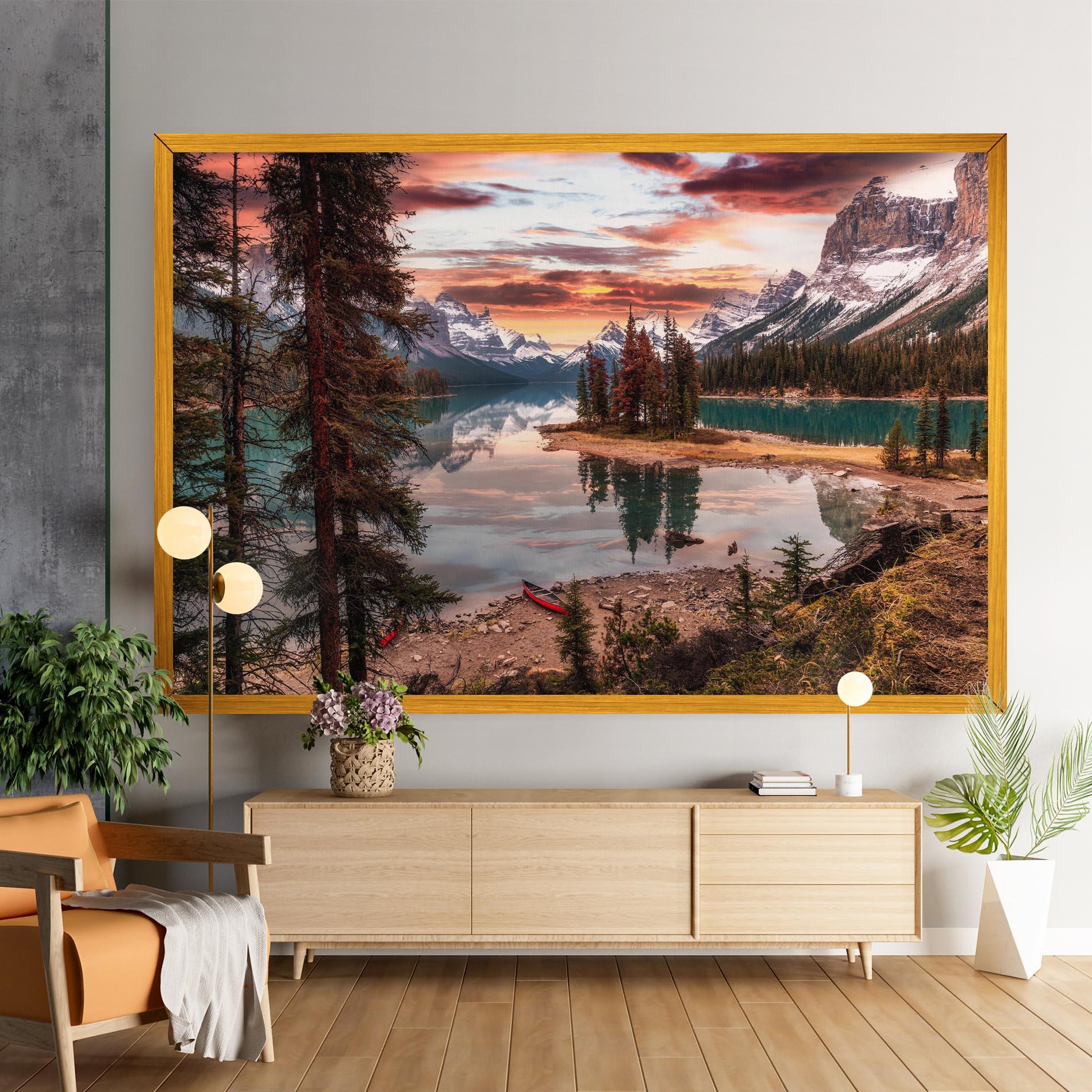 Leinwandbild Sunset Lake View mockup 9