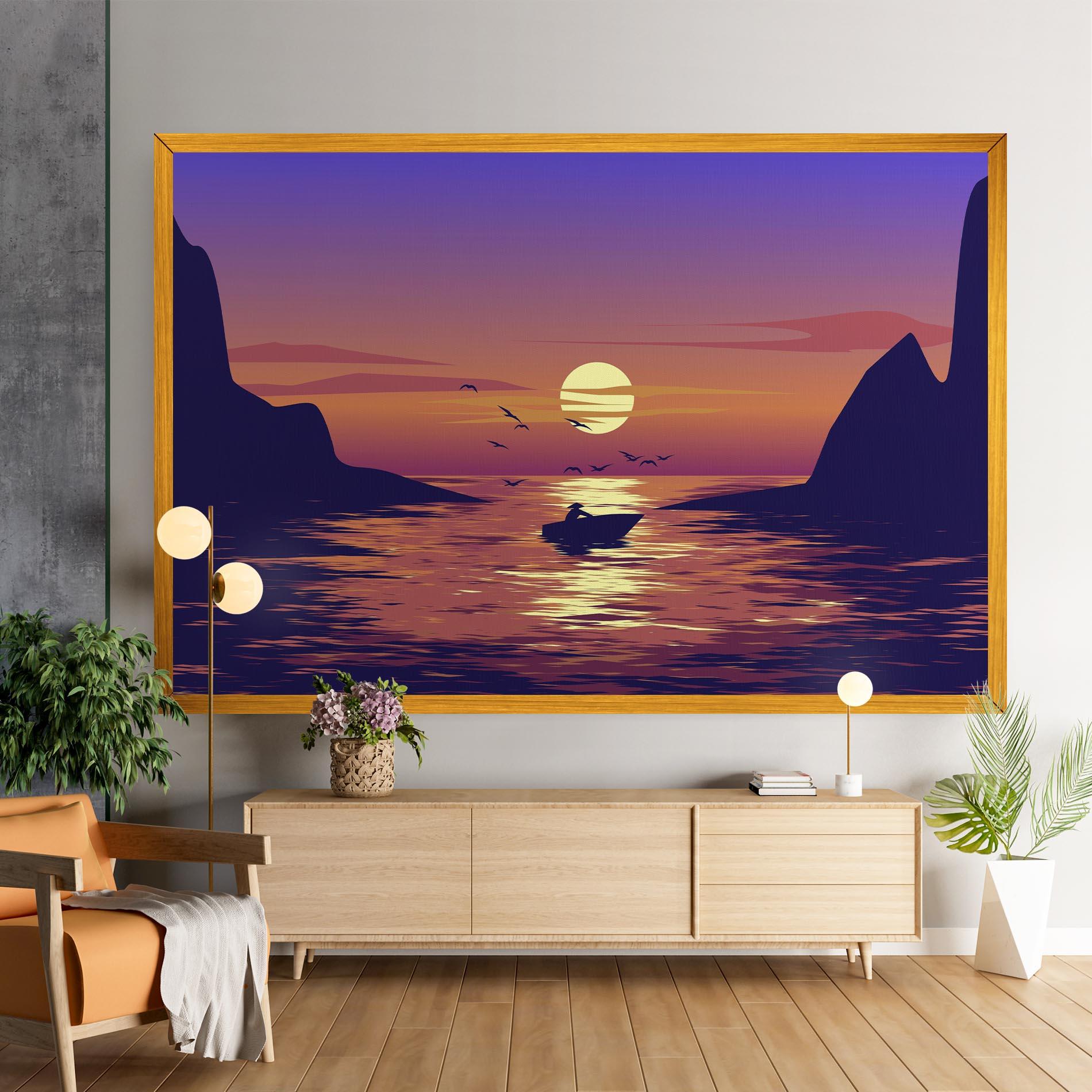 Leinwandbild Sunset Scenery View mockup 9