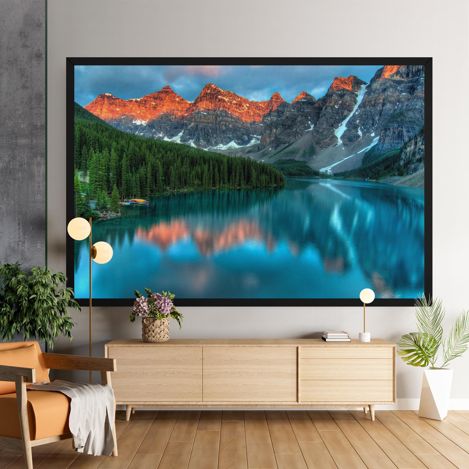 Leinwandbild Beautiful Blue Lake mockup 9