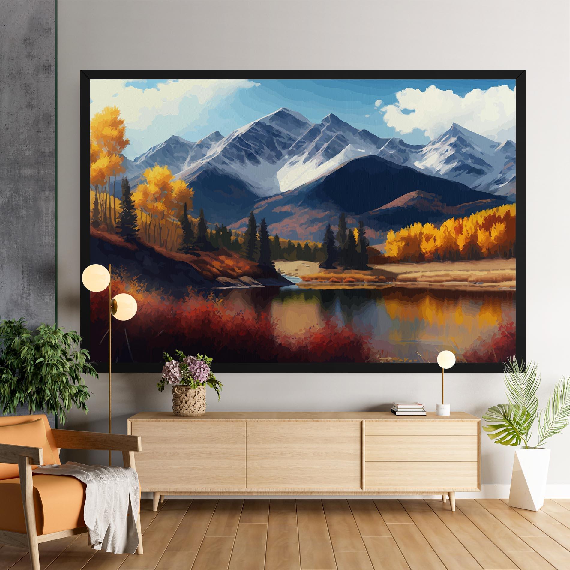 Leinwandbild Lake Autumn View mockup 9