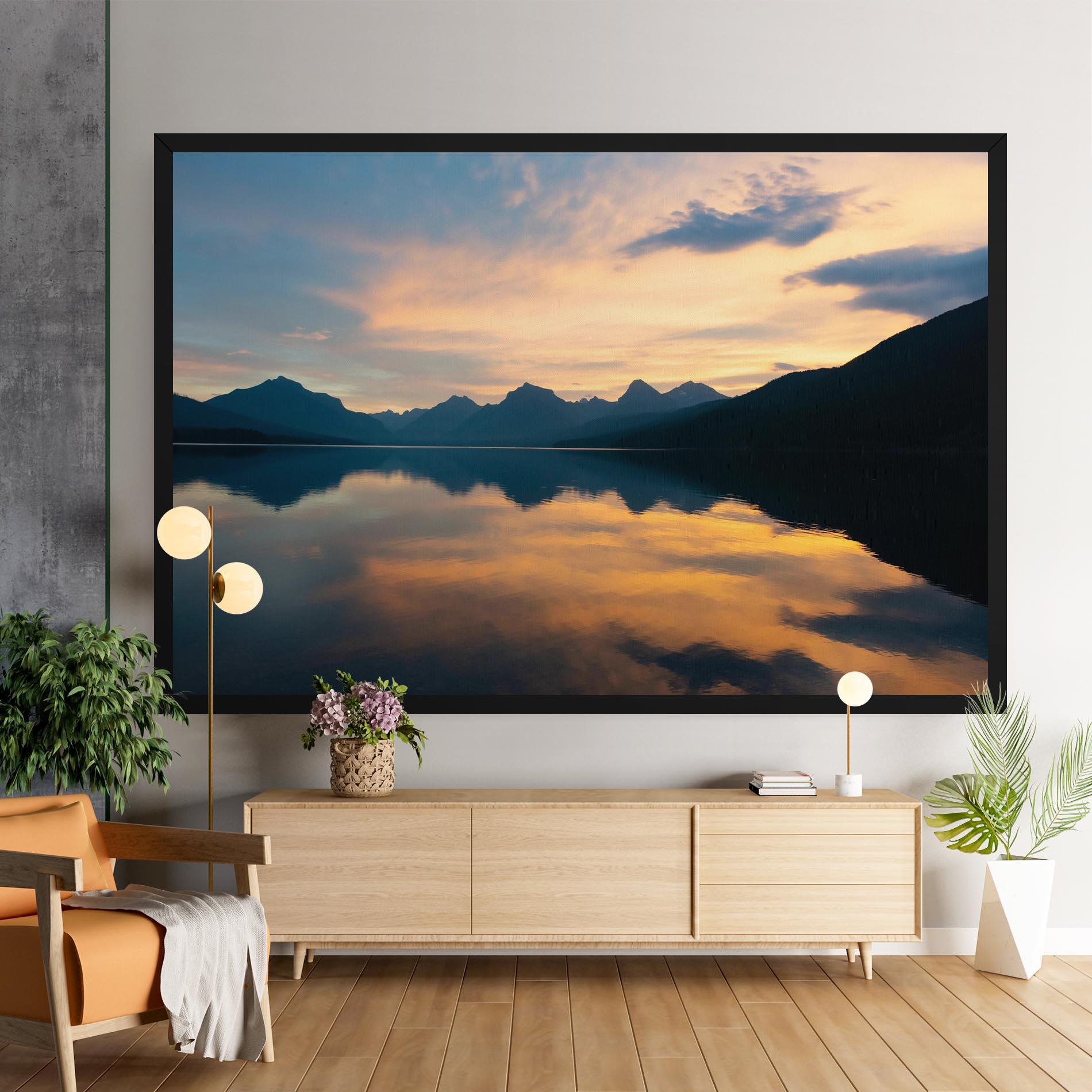 Leinwandbild Orange Light Lake mockup 9