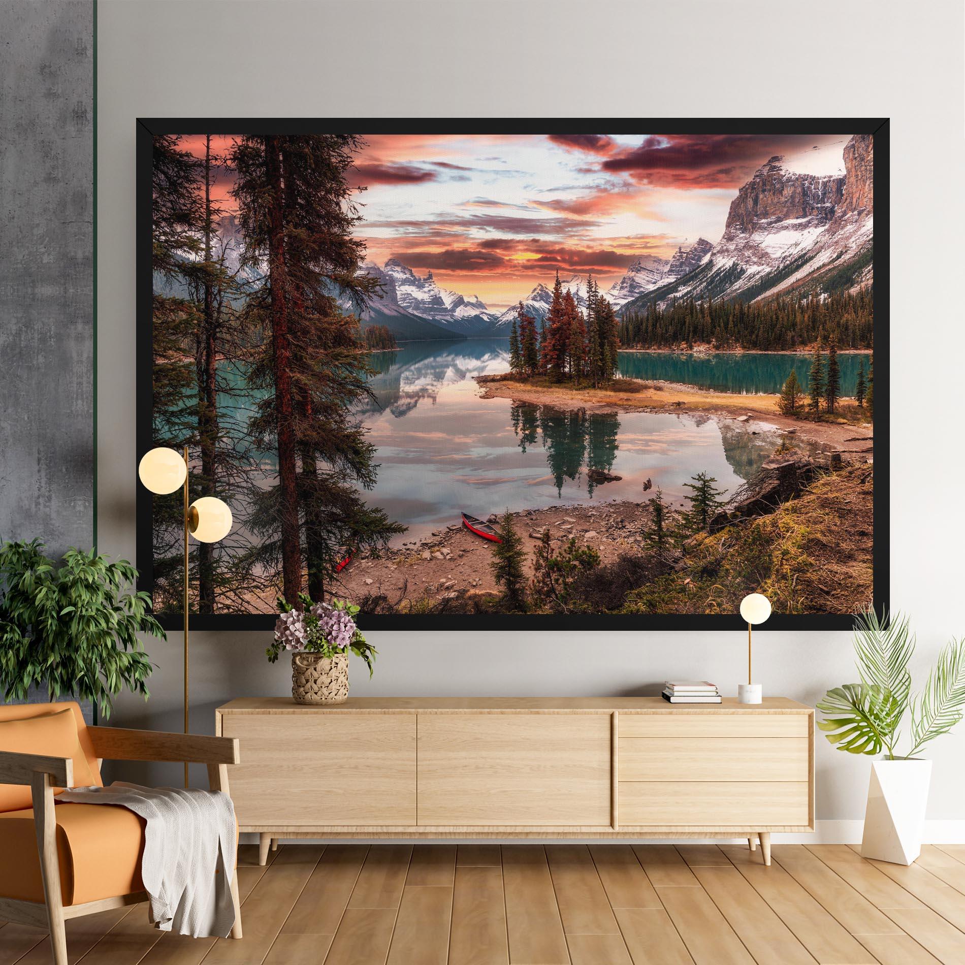 Leinwandbild Sunset Lake View mockup 9