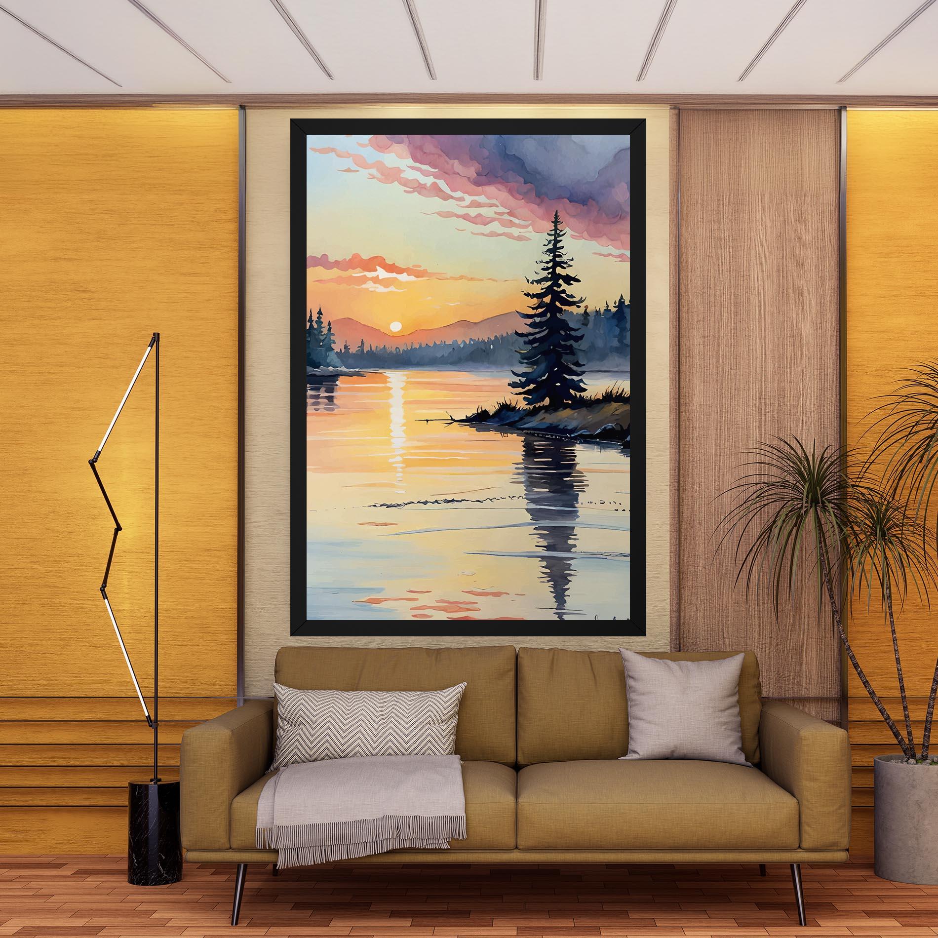 Leinwandbild Tree Shadow Lake mockup 9